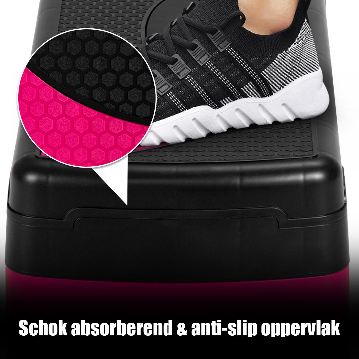 LIVSK Aërobe Stepper - Antislip Oppervlak - 3 Verstelbare Hoogtes tot 20 cm - Belastbaar tot 250 kg - Compact en Lichtgewicht -
