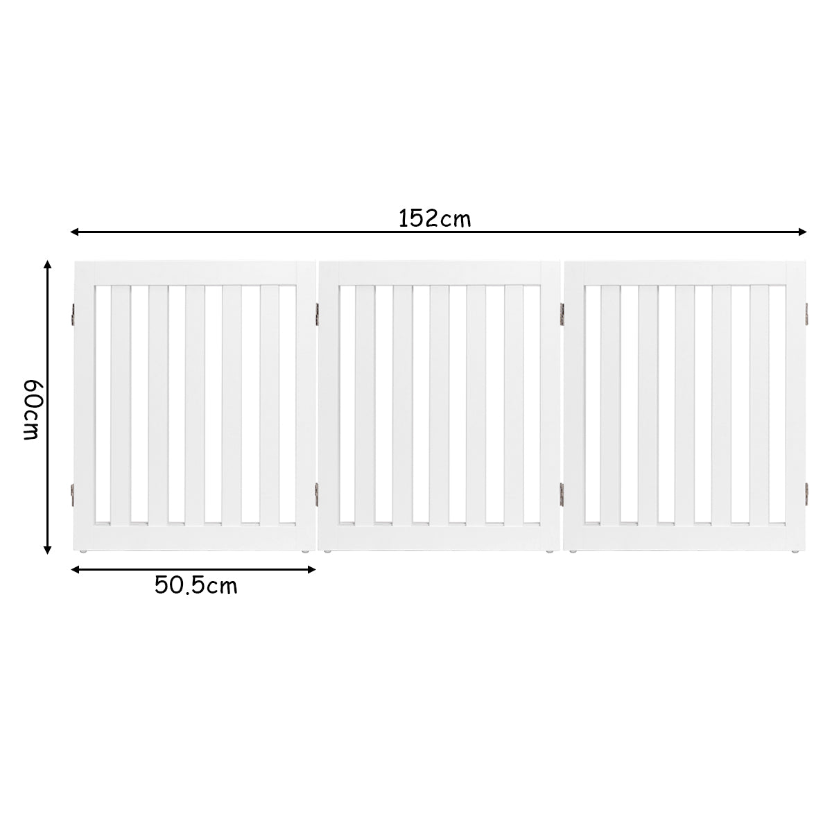 LIVSK Vrijstaande Hondenhek - Flexibel met 360° Draaibare Scharnieren - Inklapbaar en Draagbaar - Stabiele MDF-constructie - Wit