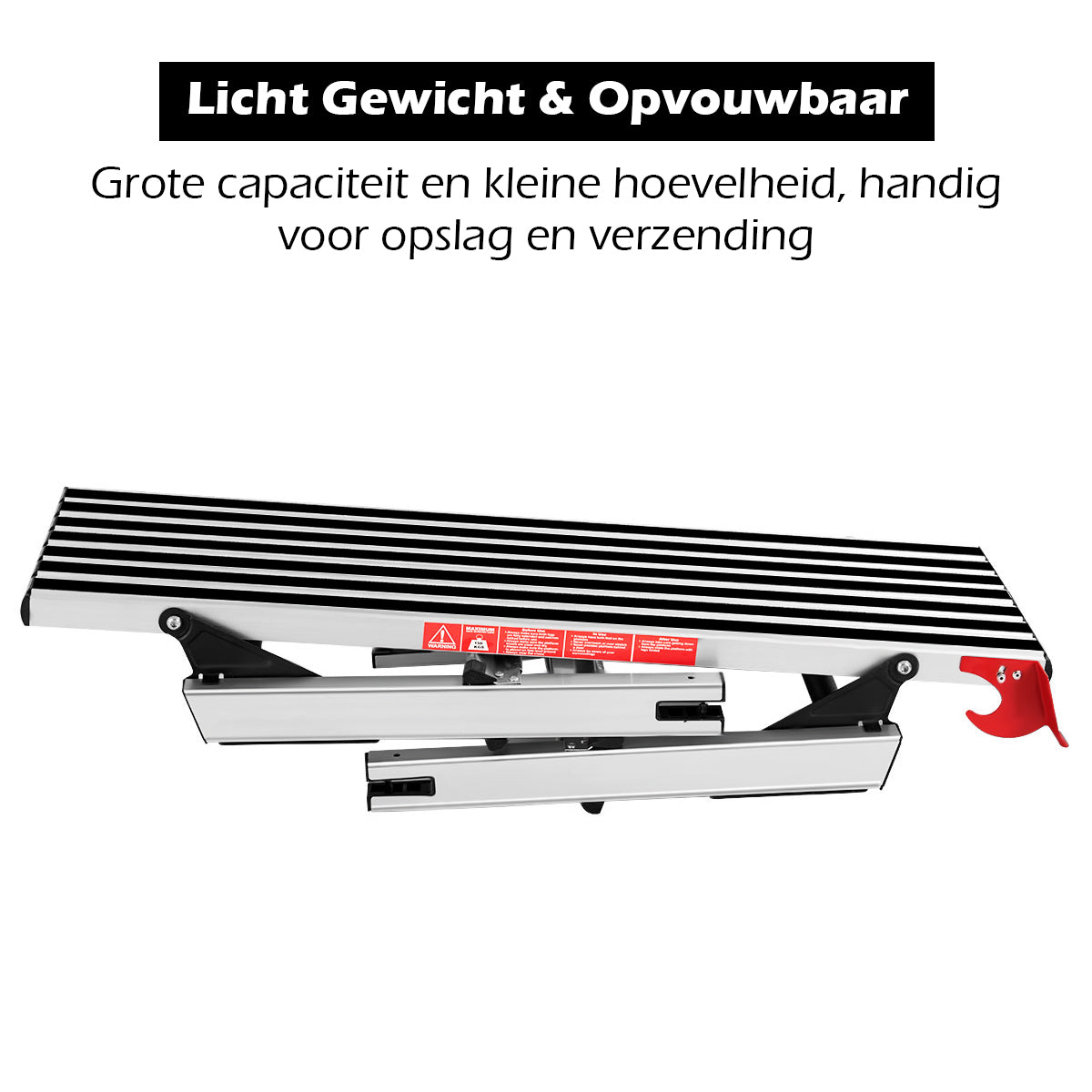 LIVSK Opstapkruk - Lichtgewicht en Opvouwbaar - 150 kg Draagvermogen - Slipvast en Veilig - Voor Klussen - Grijs