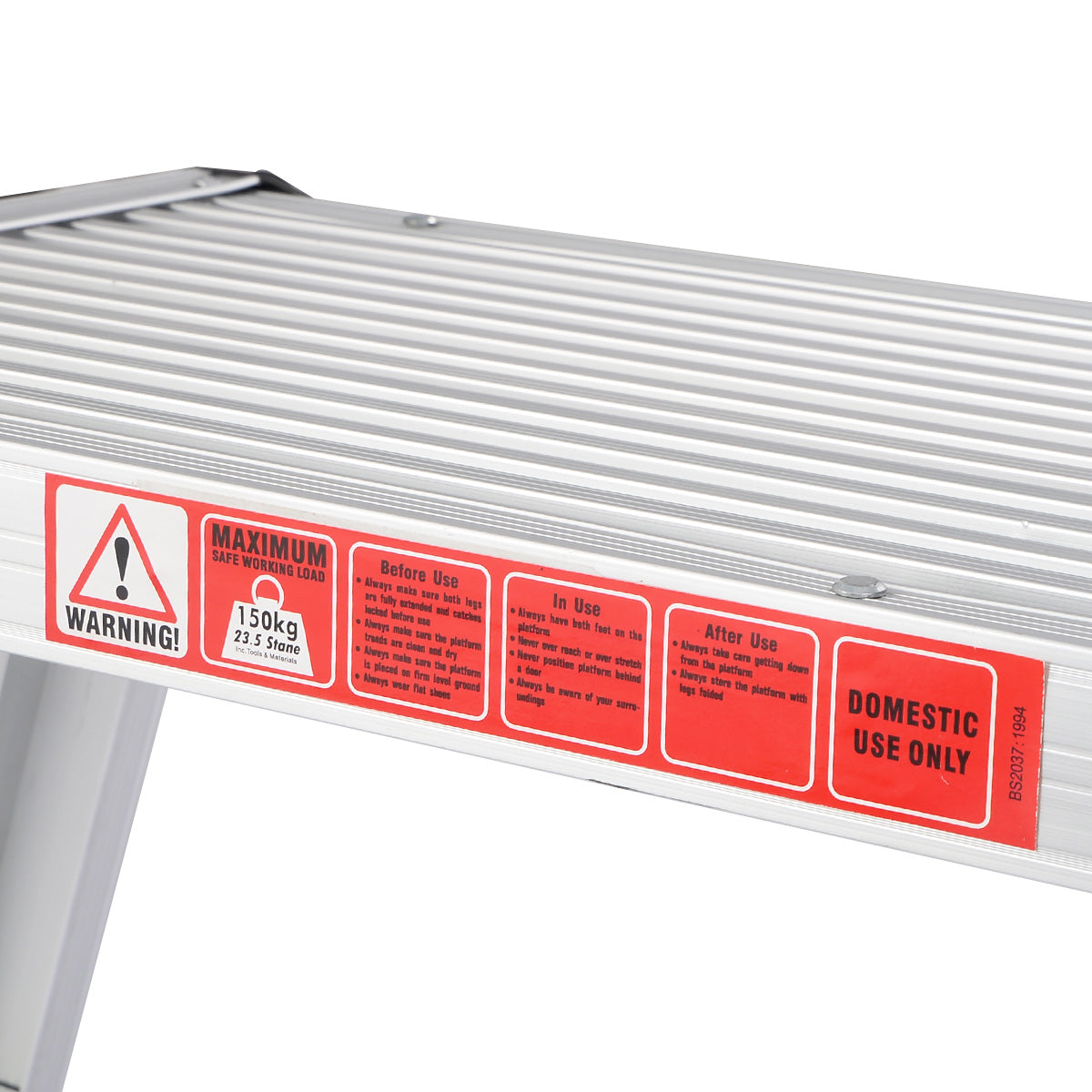 LIVSK Aluminium Werkplatform - Inklapbaar - Antislip - Veiligheidsvergrendeling - Draagvermogen 150 kg - Zilver