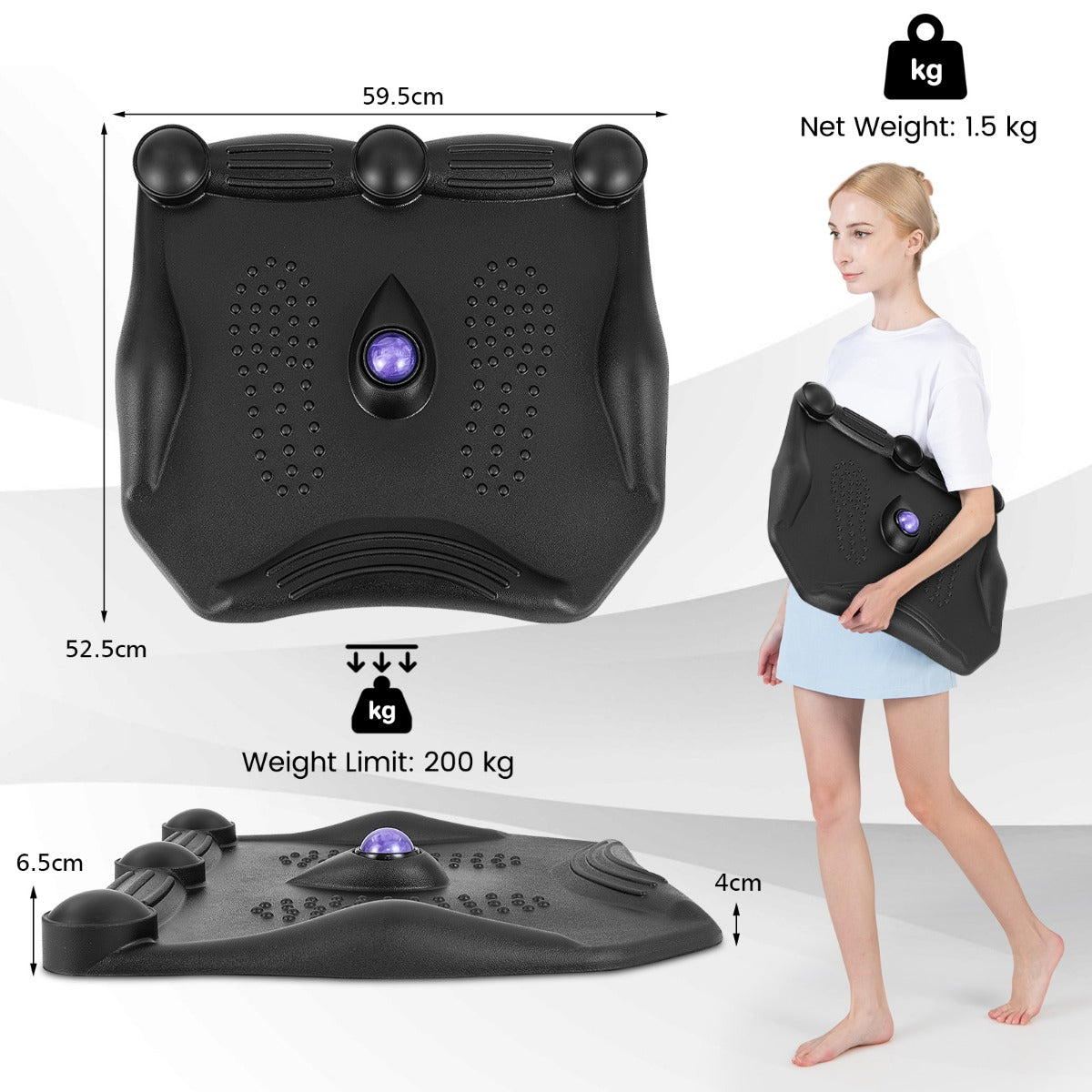 LIVSK Ergonomische Anti-Vermoeidheidsmat - 360° Massagebal - Antislip - Duurzaam en Eenvoudig te Reinigen - 59,5 x 52,5 x 6,5 cm