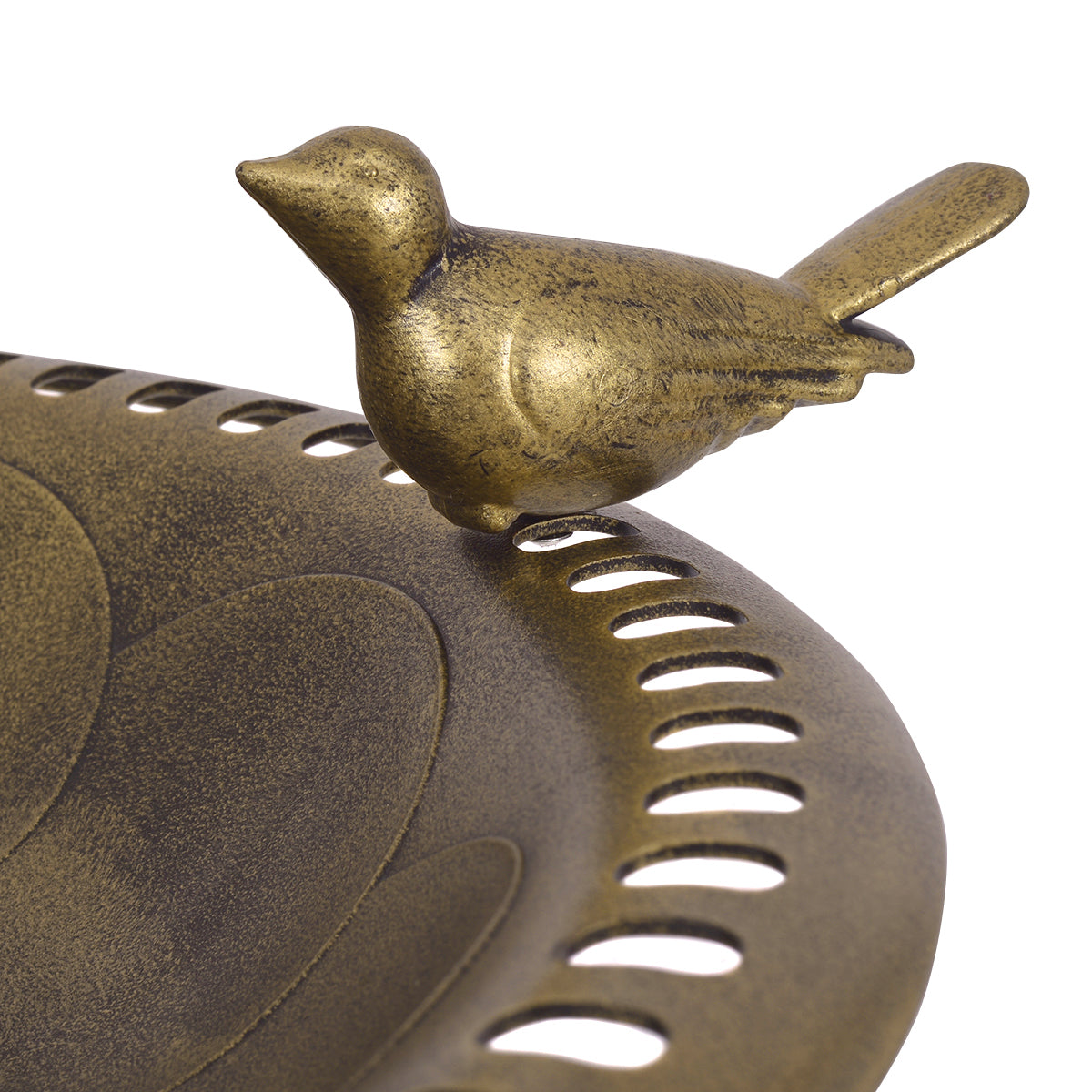 LIVSK Vogelvoeder met Elegant Voetstuk - Ideaal voor Kleine Zangvogels - Duurzaam PP - 3,03L Capaciteit - 50 cm x 76 cm - Goud