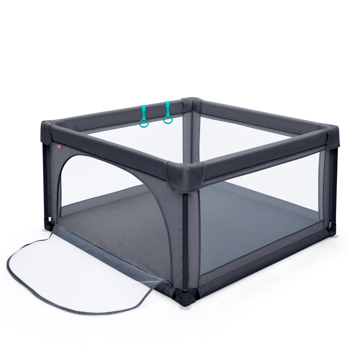LIVSK Opvouwbare Speelbox - Duurzaam Staal - Ademend Gaas - 50 Kleurrijke Ballen - Tot 3 Jaar - 126 x 126 x 68 cm - Donkergrijs