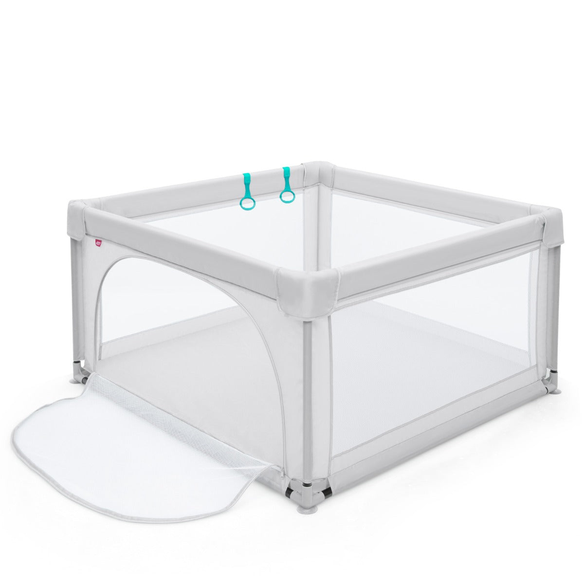 LIVSK Grote Baby Speelbox - Veilige Speelruimte 126 x 126 x 68 cm - Duurzaam Stalen Frame - Inclusief 50 Oceaanballen - Grijs