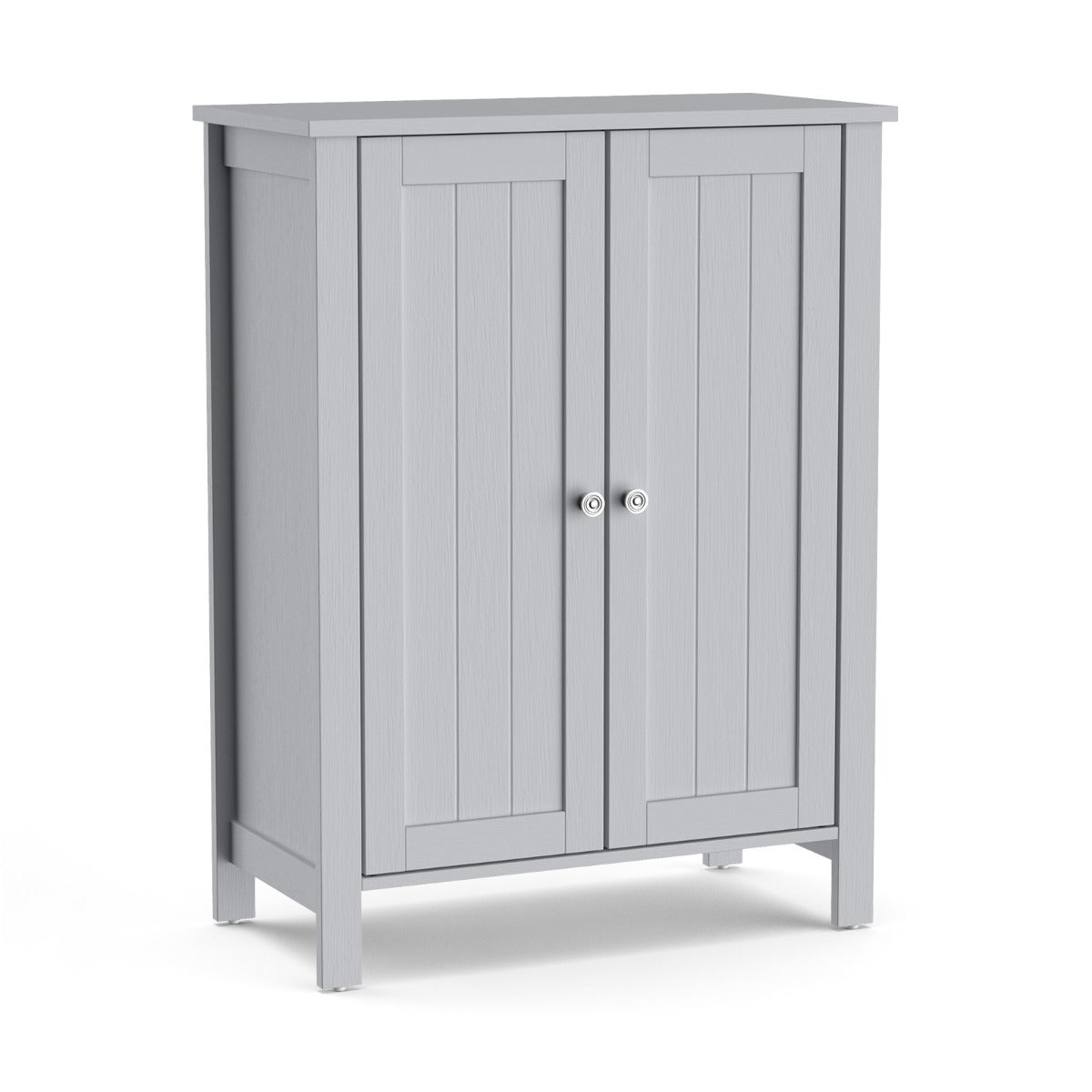 LIVSK Verstelbare Badkamerkast - Robuust MDF met 2 Planken - Multifunctioneel - Tot 30 kg - 60 x 30 x 80,5 cm - Zwart/Grijs