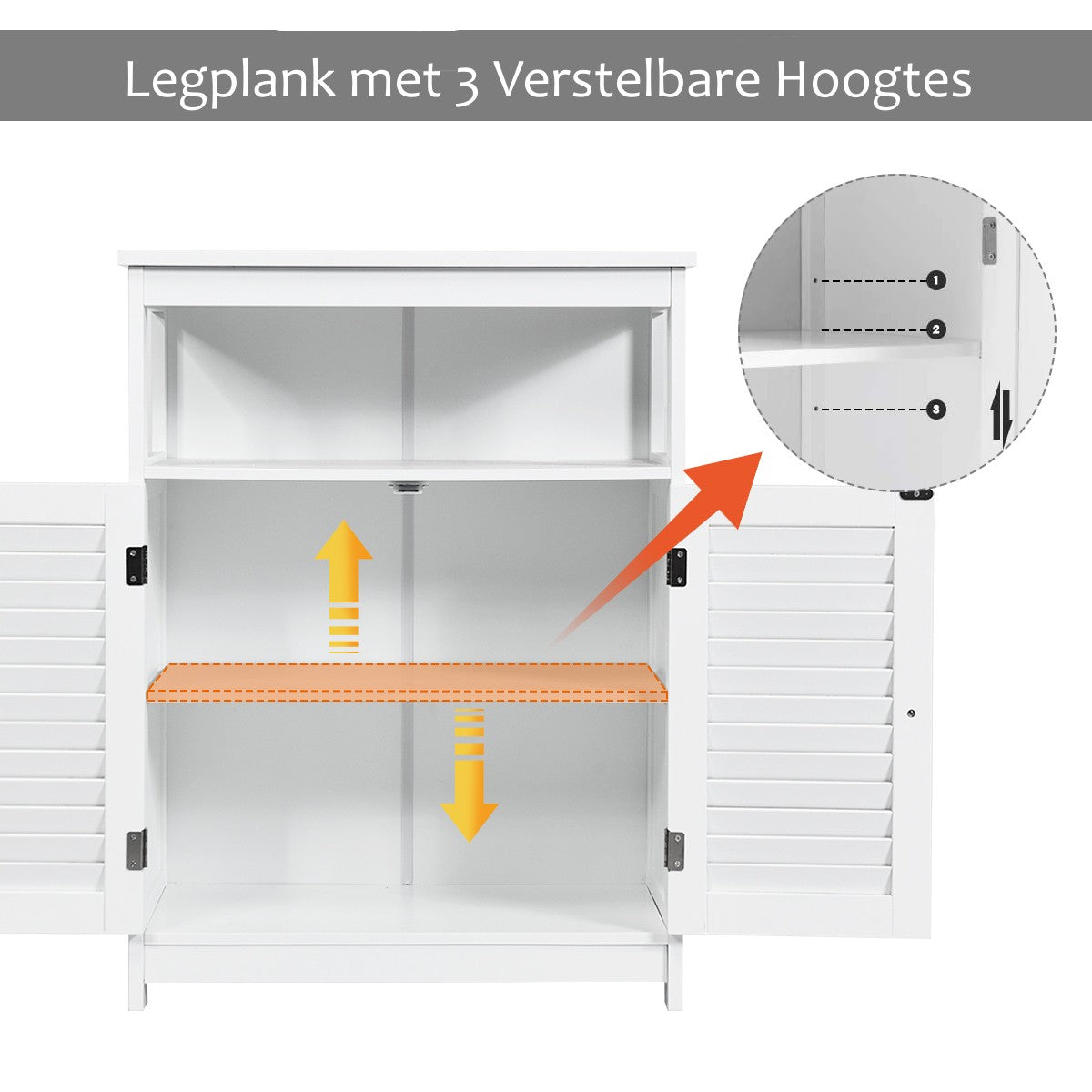 LIVSK Badkamerkast - Hoogwaardig P2 MDF - Verstelbare Plank - Ruime Opbergruimte - Eenvoudige Montage - Wit
