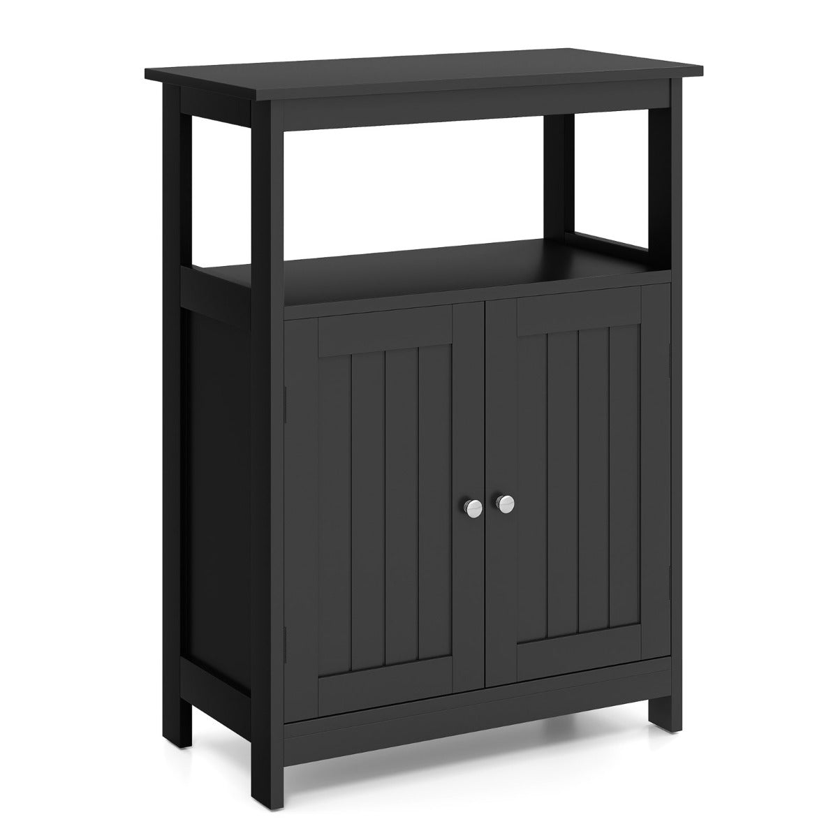 LIVSK Onderkast voor Badkamer en Woonkamer - Verstelbare Plank - Magneetsluiting - Antislipvoetjes - 60 x 30 x 80 cm - Zwart