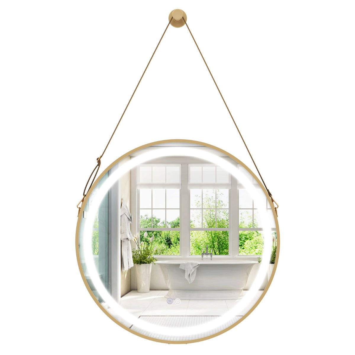 LIVSK Dimbare Badkamerwandspiegel - 3 Kleurtemperaturen - Anticondensfunctie - Geheugenfunctie - 60 x 60 cm - Zilver