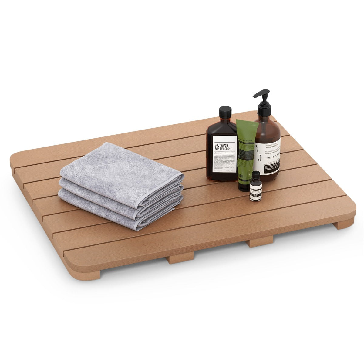 LIVSK Waterdichte Douchemat van HIPS - Antislip met Roestvrijstalen Schroeven - Voor Binnen en Buiten - 60 x 48 x 4,5 cm -