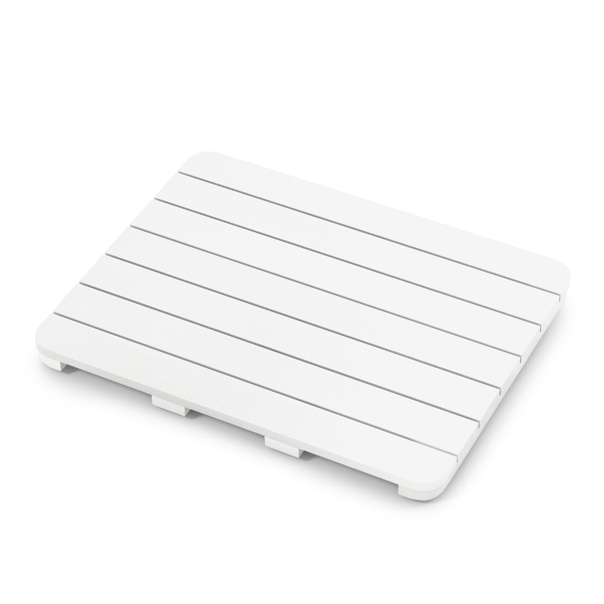 LIVSK Bad- en Douchemat van HIPS - Waterdicht en Antislip - Voor Binnen en Buiten - Tot 150 kg - 60 x 48 x 4,5 cm - Bruin/Wit