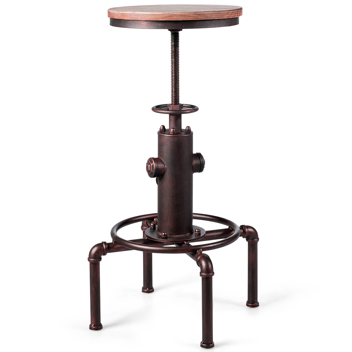 LIVSK Verstelbare Barkruk met Voetsteun - Retro Industriële Stijl - Massief IJzeren Frame - Draagvermogen tot 150 kg - Zoals