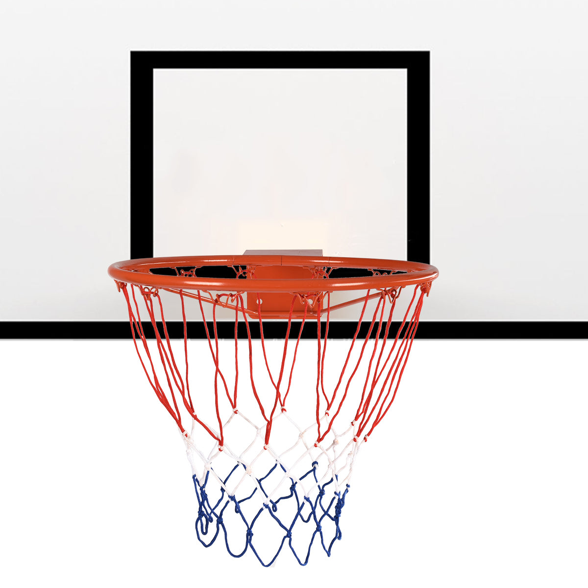 LIVSK Professionele Wandmontage Basketbalring - Stalen Constructie - Nylon Net - Voor Binnen en Buiten - 45 cm - Oranje-Rood +