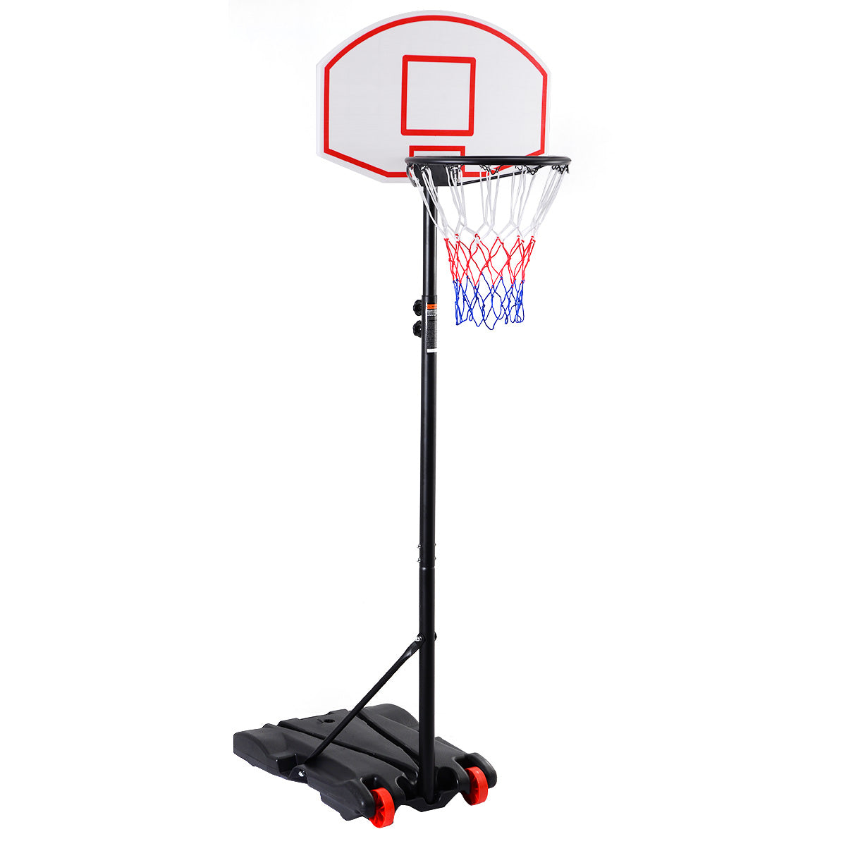 LIVSK Basketbalstandaard - Verstelbaar van 165 tot 215 cm - Met Wielen - Voor Binnen en Buiten - Duurzaam PE en Staal - Zwart