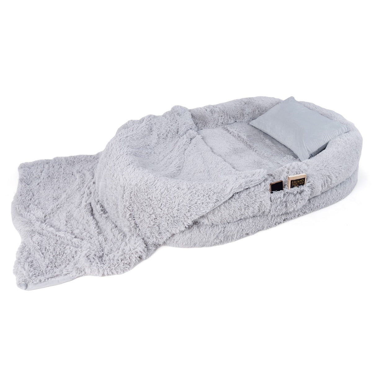 LIVSK Mensen- en Hondenbed - Orthopedisch Honingraatschuim - Waterdicht - Inclusief Deken en Kussen - 171 x 115 x 25 cm - Grijs