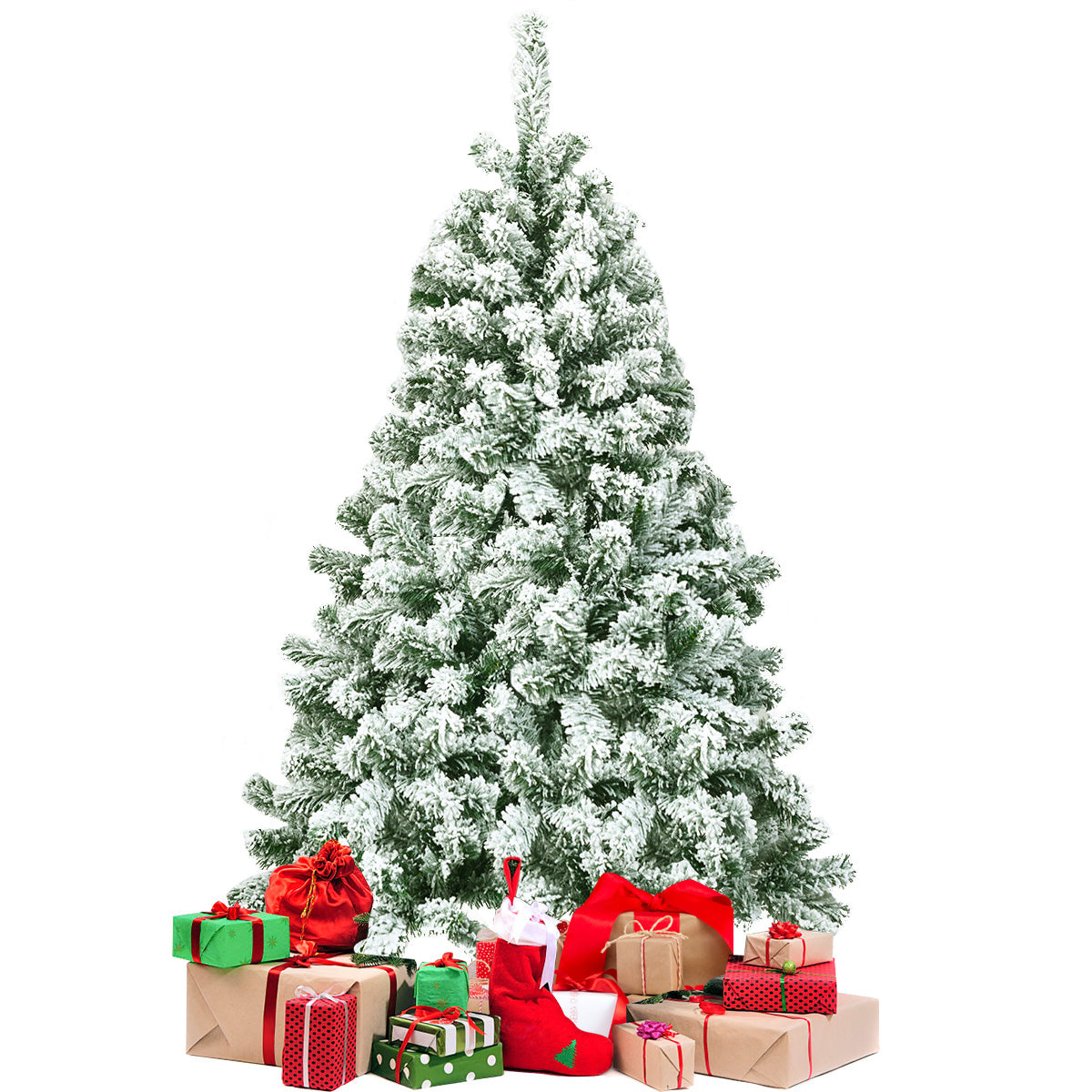 LIVSK Besneeuwde Kunstkerstboom - 928 PVC-takken - Opvouwbaar met Stevige Standaard - 135 cm - Wit