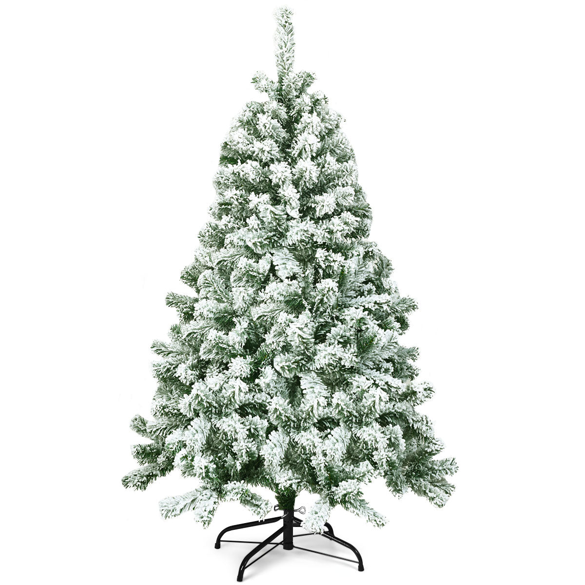 LIVSK Sneeuw Gevlokte Kunstkerstboom - 928 PVC-takken - Inklapbare Standaard - Scharnierend Ontwerp - 180 cm - Groen