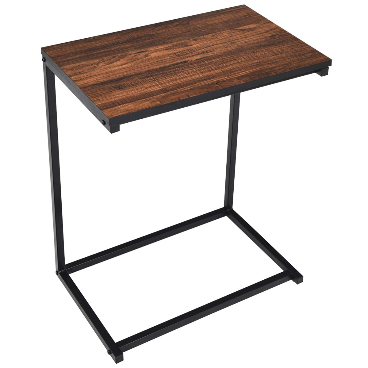 LIVSK Laptoptafel - MDF Tafelblad - Stabiel Metaal - Vloerbescherming - Veelzijdig Gebruik - 55 x 35 x 65 cm - Bruin