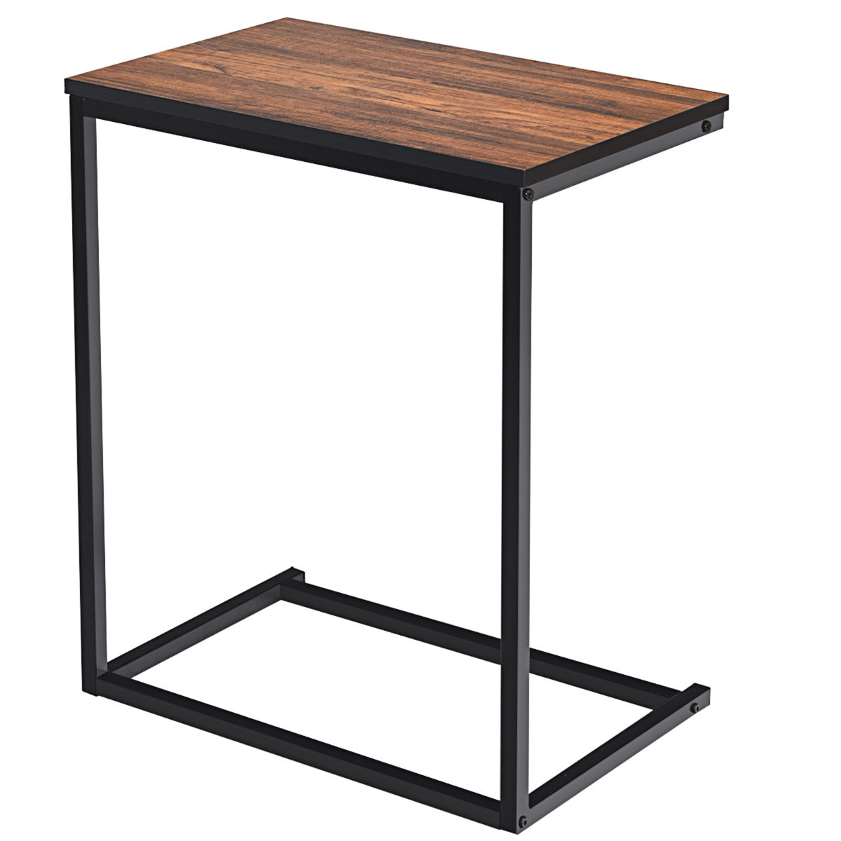 LIVSK Laptoptafel - MDF Tafelblad - Stabiel Metaal - Vloerbescherming - Veelzijdig Gebruik - 55 x 35 x 65 cm - Bruin