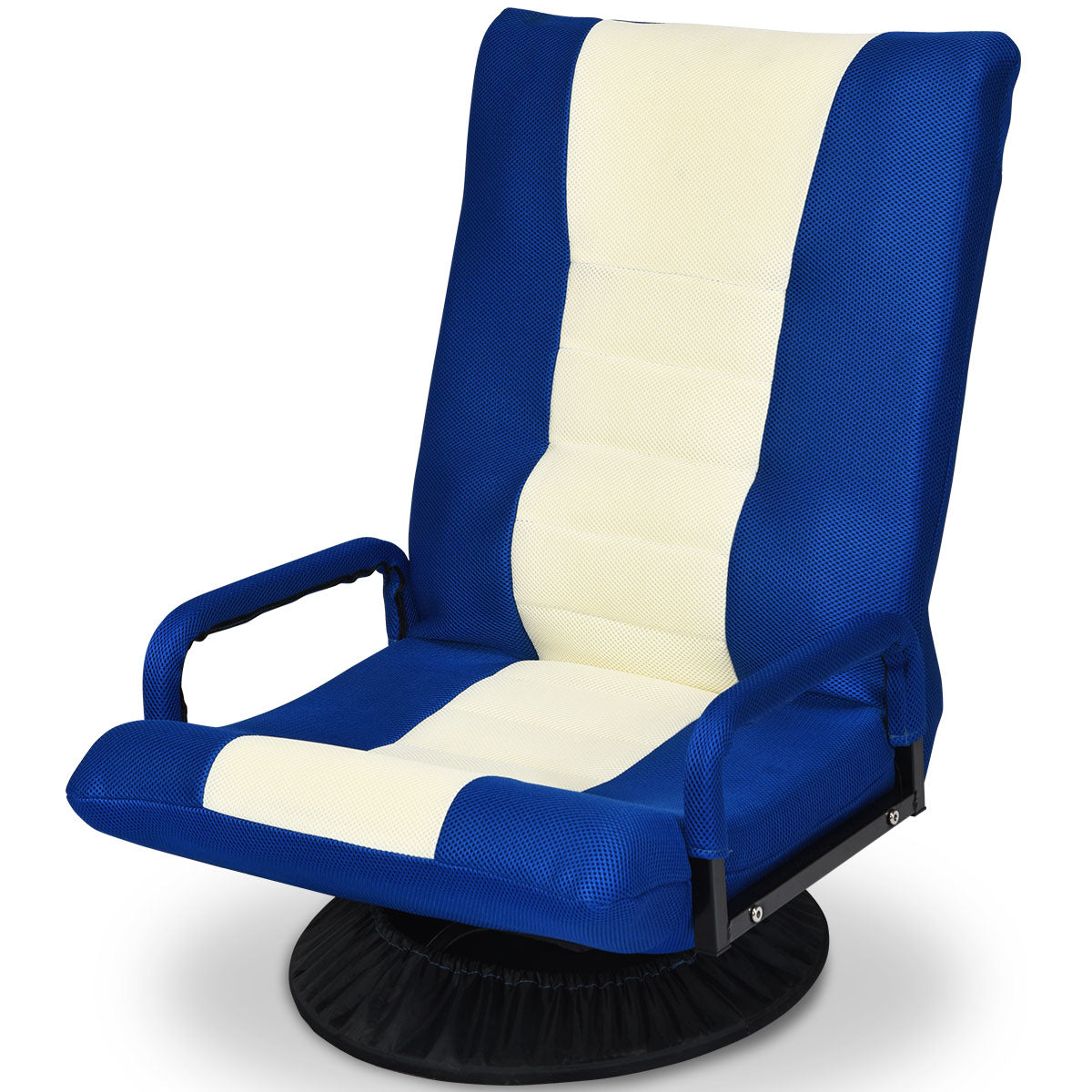 Livsk costway bodenstuhl bodensessel 360drehbar verstellbarer ruckenlehne gamer sessel 100kg blau 4