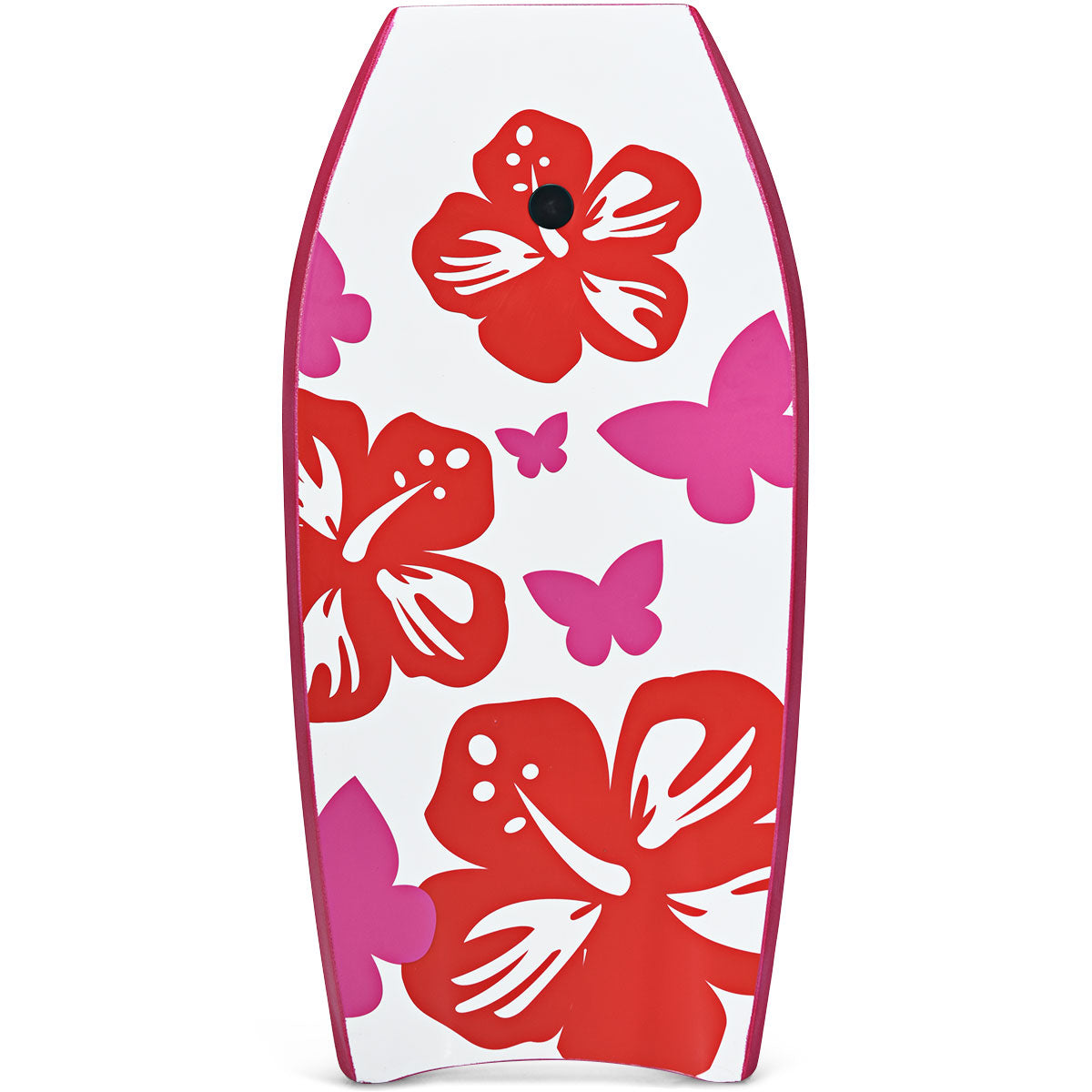 LIVSK Lichtgewicht Bodyboard - Halvemaanvormige Staart - EPS-kern - Safety Leash - Tot 95 kg - 106 x 51 x 6 cm - Roze