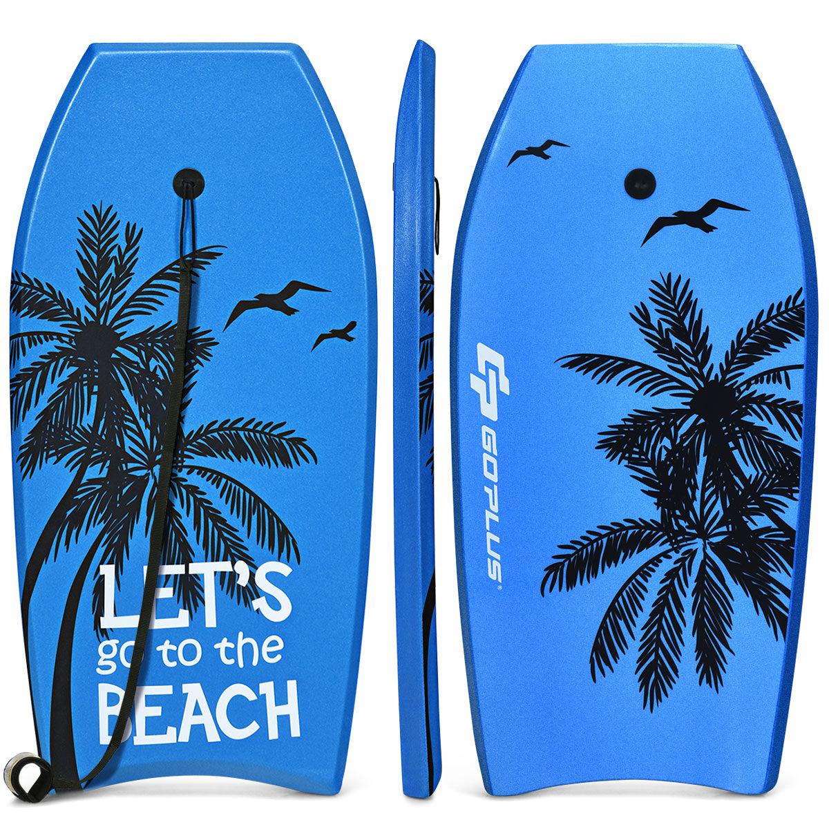 LIVSK Lichtgewicht Bodyboard - Halvemaanvormige Staart - Hoog Drijfvermogen - Safety Leash - Voor 14+ - 106 x 51 x 6 cm - Blauw
