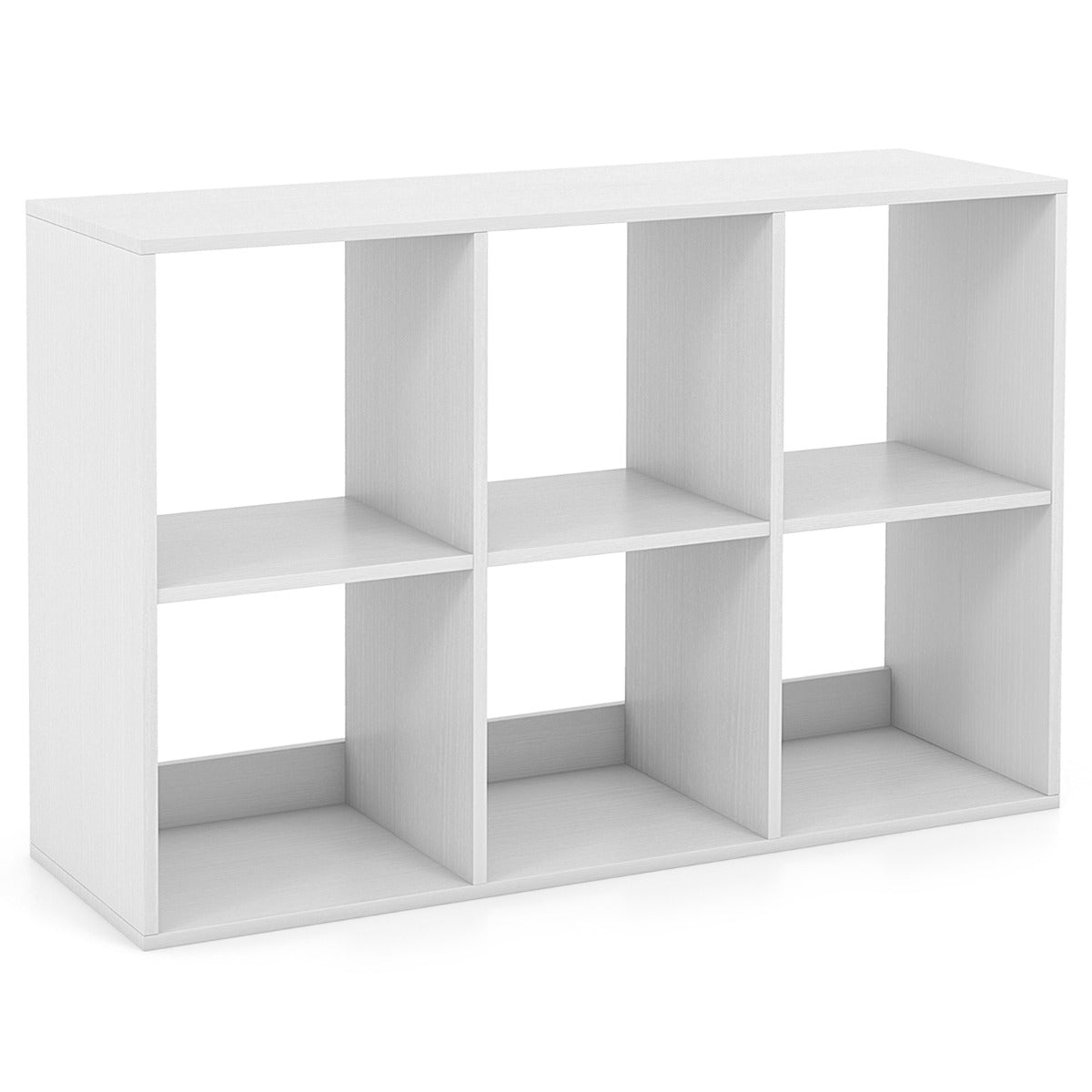 LIVSK Boekenkast met 6 Vakken - Vrijstaand en Duurzaam - Kantelbeveiliging en Antislip Voetjes - 103,5 x 33 x 70 cm - Wit