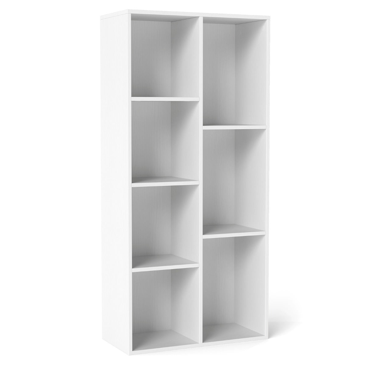 Livsk costway boekenkast met 7 vakken verticale rekkenkast geschikt voor horizontale of verticale plaatsing houten kubusrekken wit 1 1