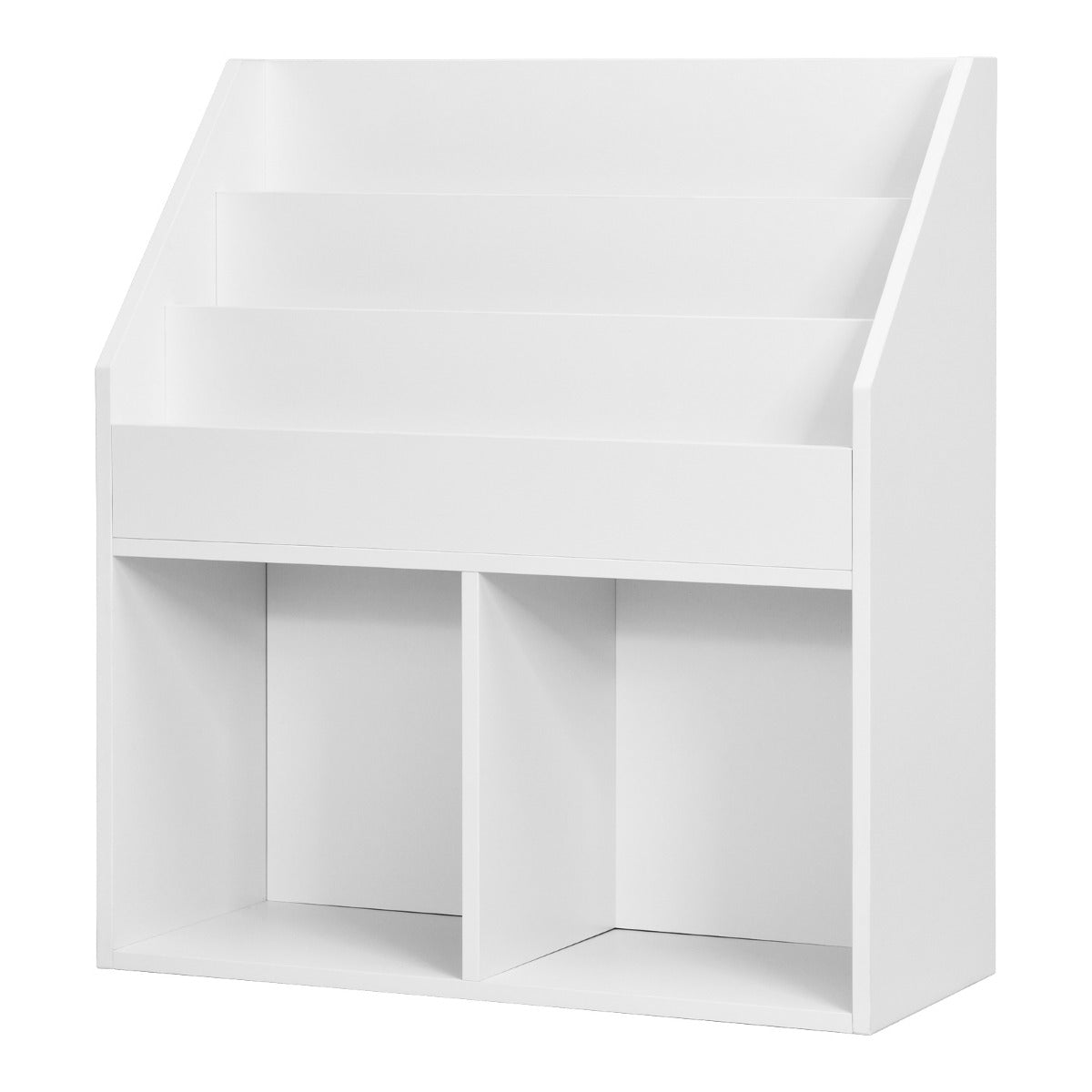 LIVSK Kinderboekenplank - 3-Traps Boekenkast - Veilig Hout - Ruime Opbergruimte - Eenvoudige Montage - Wit