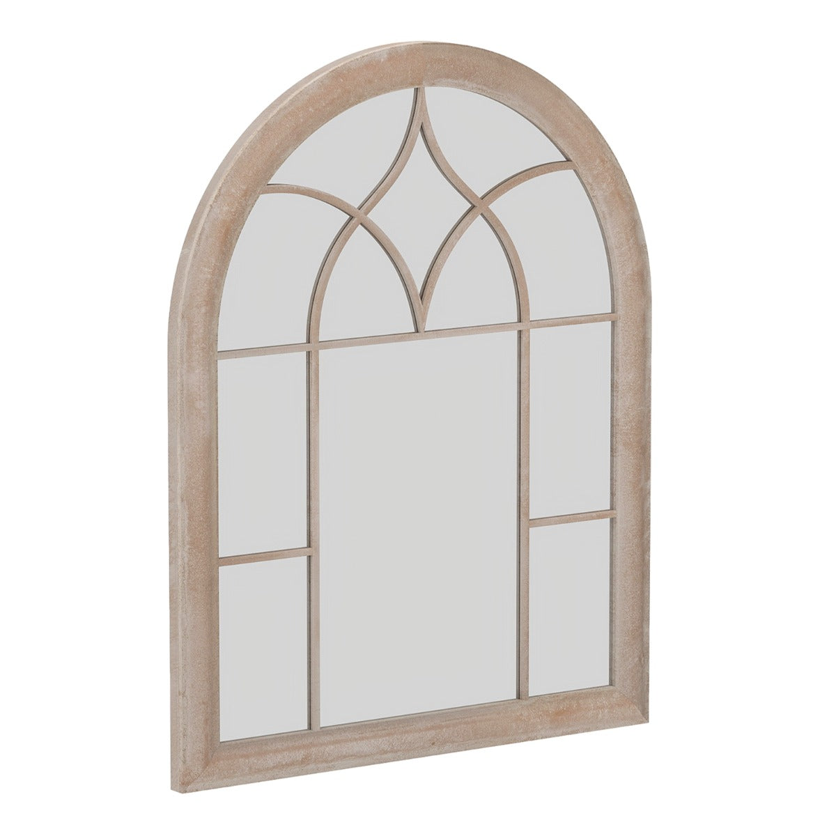 Livsk costway boerderijraamkozijnspiegel gewelfde wandspiegel met metalen frame decoratieve spiegel 1 1