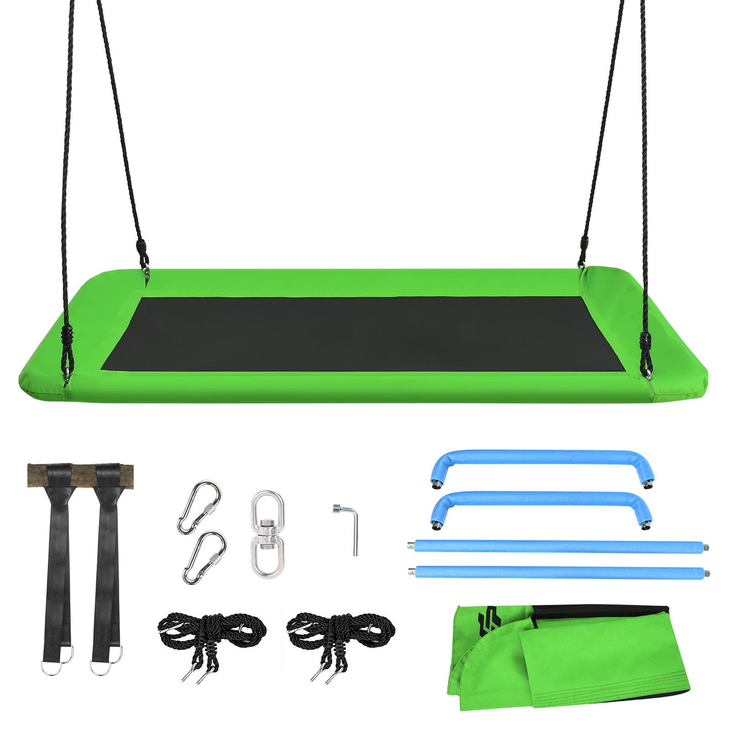 LIVSK Boomschommel Verstelbaar 100-180 cm - Weerbestendig - Hoog Draagvermogen 150 kg - Voor Binnen & Buiten - Groen