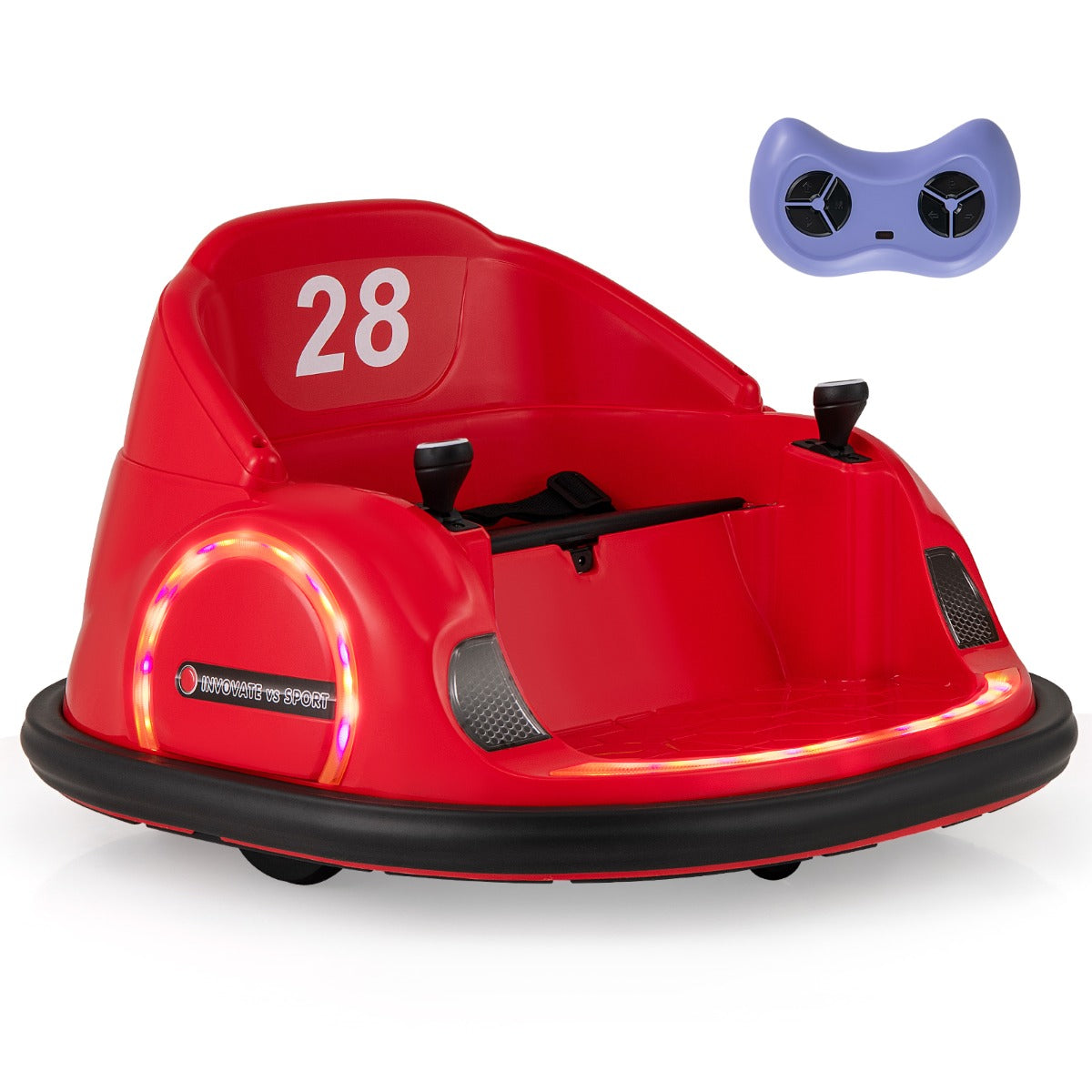 LIVSK Elektrische Botsauto - Draadloze Afstandsbediening - 360° Rotatie - LED-Lampjes - Voor Kinderen - Blauw/Rood