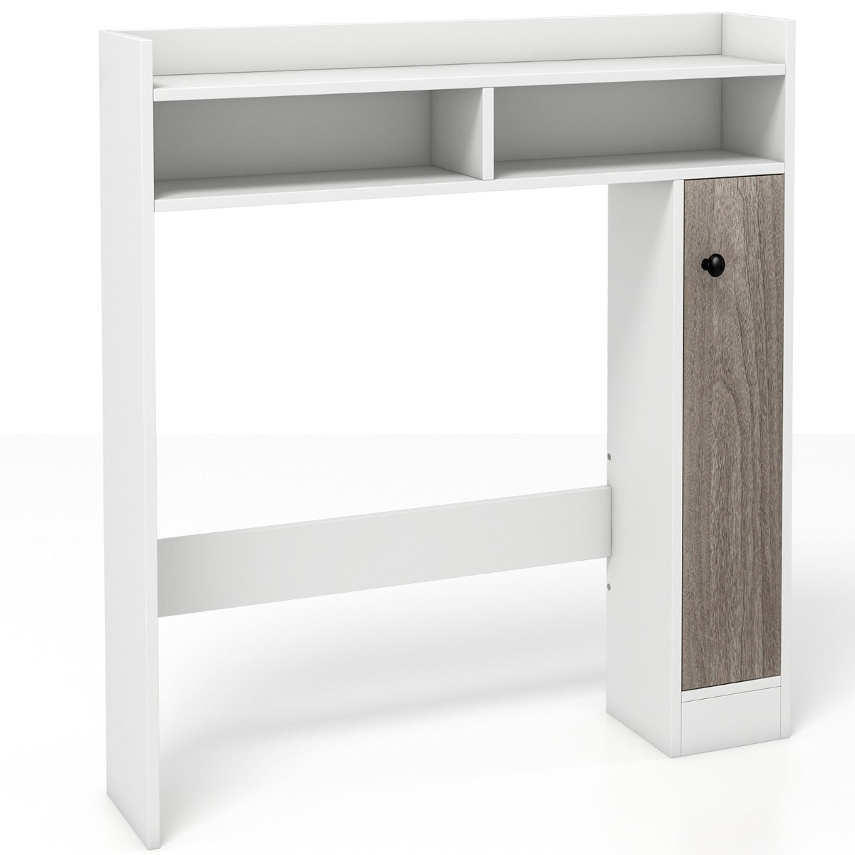 LIVSK Vrijstaand Toiletbovenkastje - Verstelbare Planken - Ruimtebesparend - Modern Design - Totale Capaciteit 45 kg - Wit