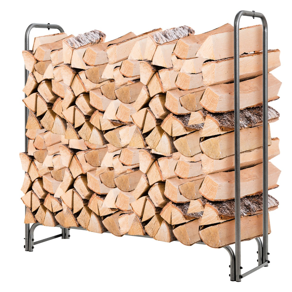 LIVSK Brandhoutrek voor Buiten - Waterdichte PVC-afdekking - Ventilatieopening - Roestbestendig - 122,5 x 35,5 x 122,5 cm - Zwart