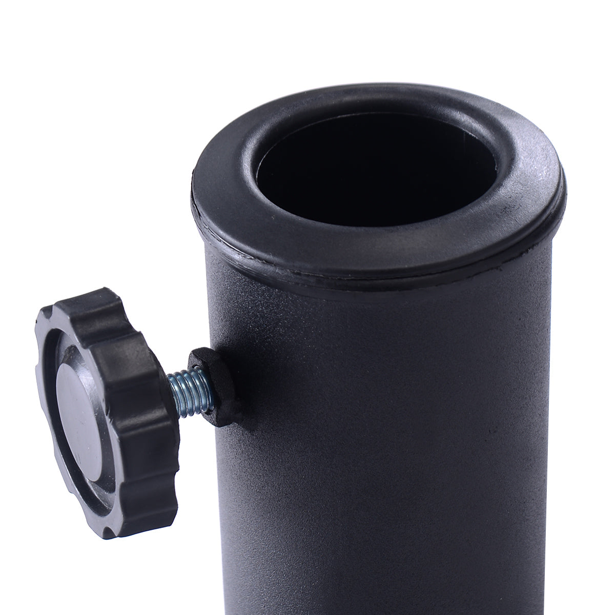 LIVSK Halfronde Parasolvoet - Verstelbaar voor 32mm en 48mm Palen - Weerbestendig Harsmateriaal - Ruimtebesparend - Zwart