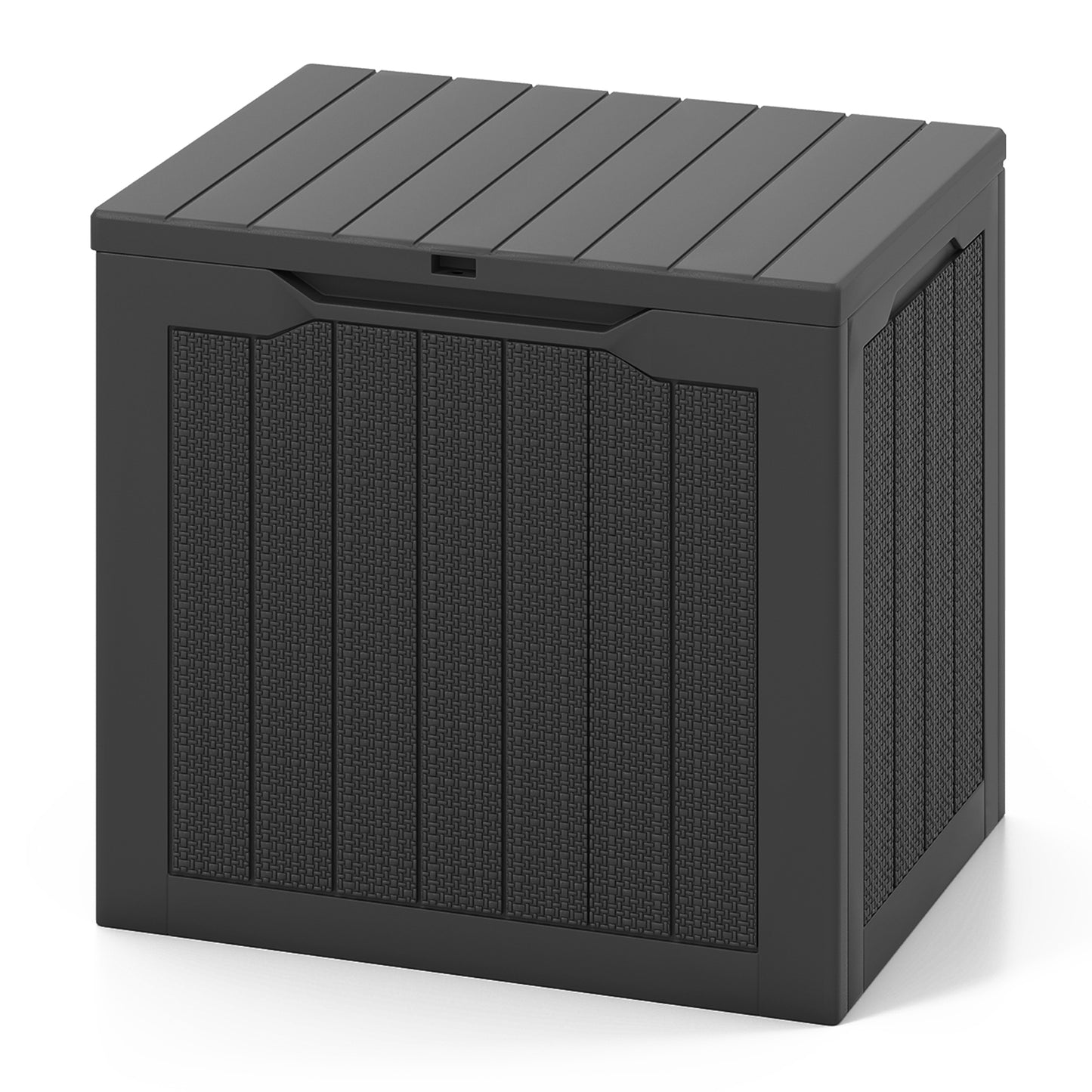LIVSK Outdoor-opbergbox met Afsluitbaar Deksel - 96 L Capaciteit - Weerbestendig PP - Lichtgewicht en Elegant - Zwart