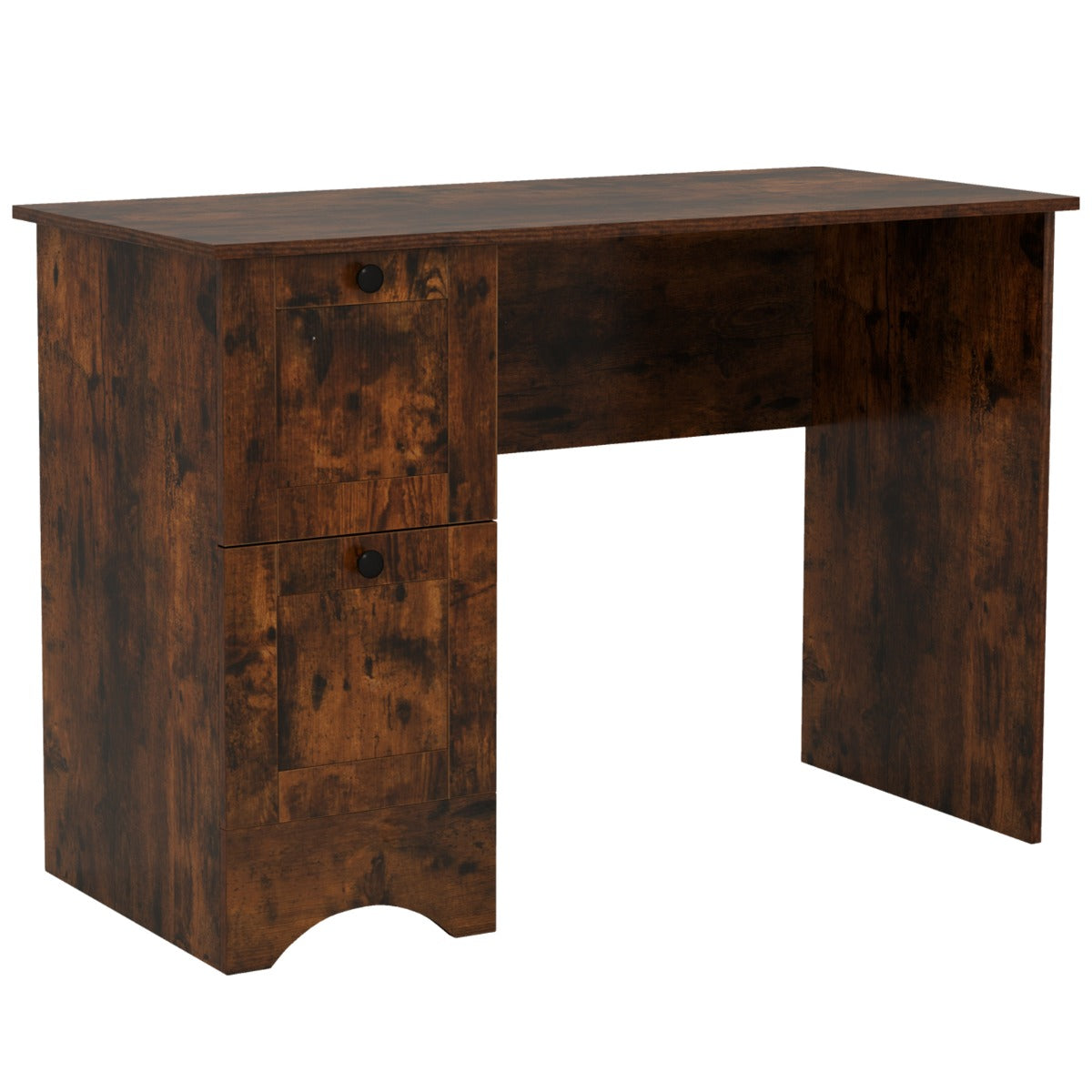 LIVSK Computertafel met 2 Laden - Ruim Tafelblad - Duurzame Constructie - Voor Thuis of Kantoor - 109 x 50 x 75 cm - Rustiek