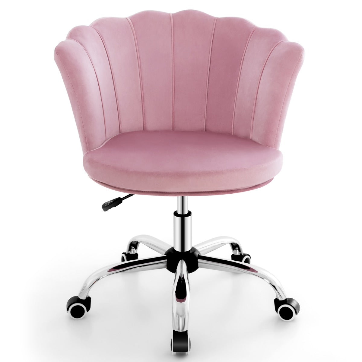 LIVSK Make-upstoel - Ergonomisch Design - Traploze Hoogteverstelling 74-82 cm - 360° Draaifunctie - Huidvriendelijk Fluweel -