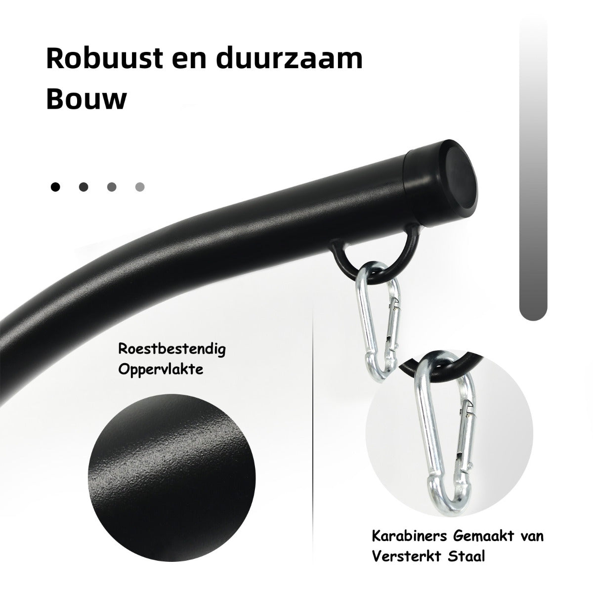 LIVSK C-vormige Hangstoelstandaard - Stevig en Duurzaam - 150kg Draagvermogen - Geschikt voor Binnen en Buiten - Zwart