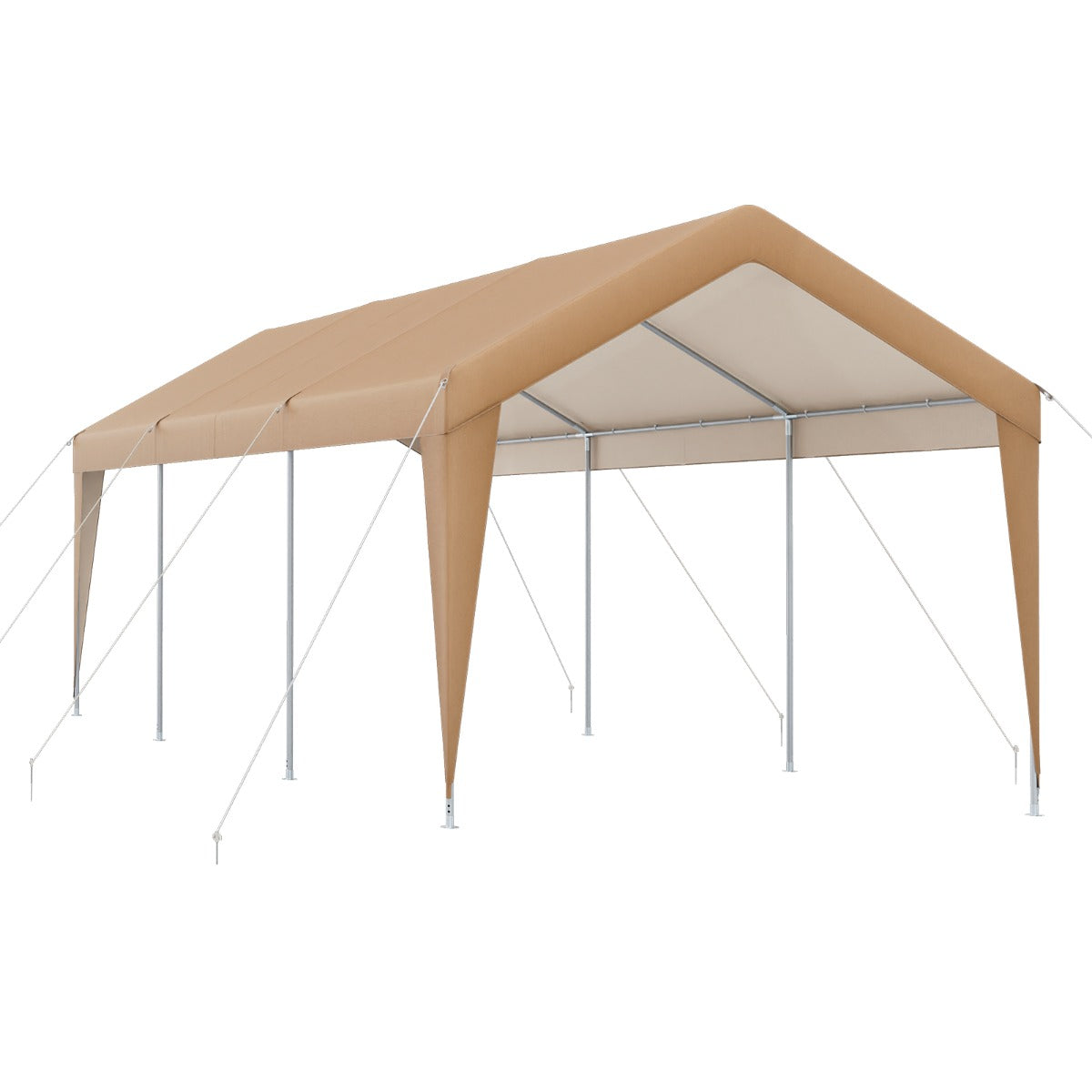 LIVSK Draagbare Carport - Robuust Metalen Frame - UV-Bestendig en Waterdicht - Inclusief Bevestigingsaccessoires - 301 x 600 x