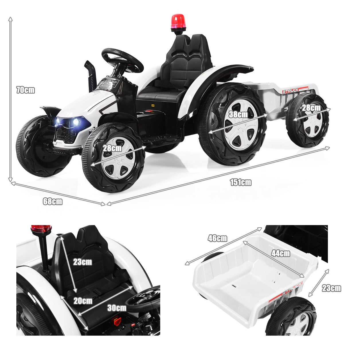 Livsk costway chopper stijl motorfiets voor kinderen en elektrische tractor voor kinderen batterij aangedreven motorfiets om op te rijden en speelgoedtractor 2