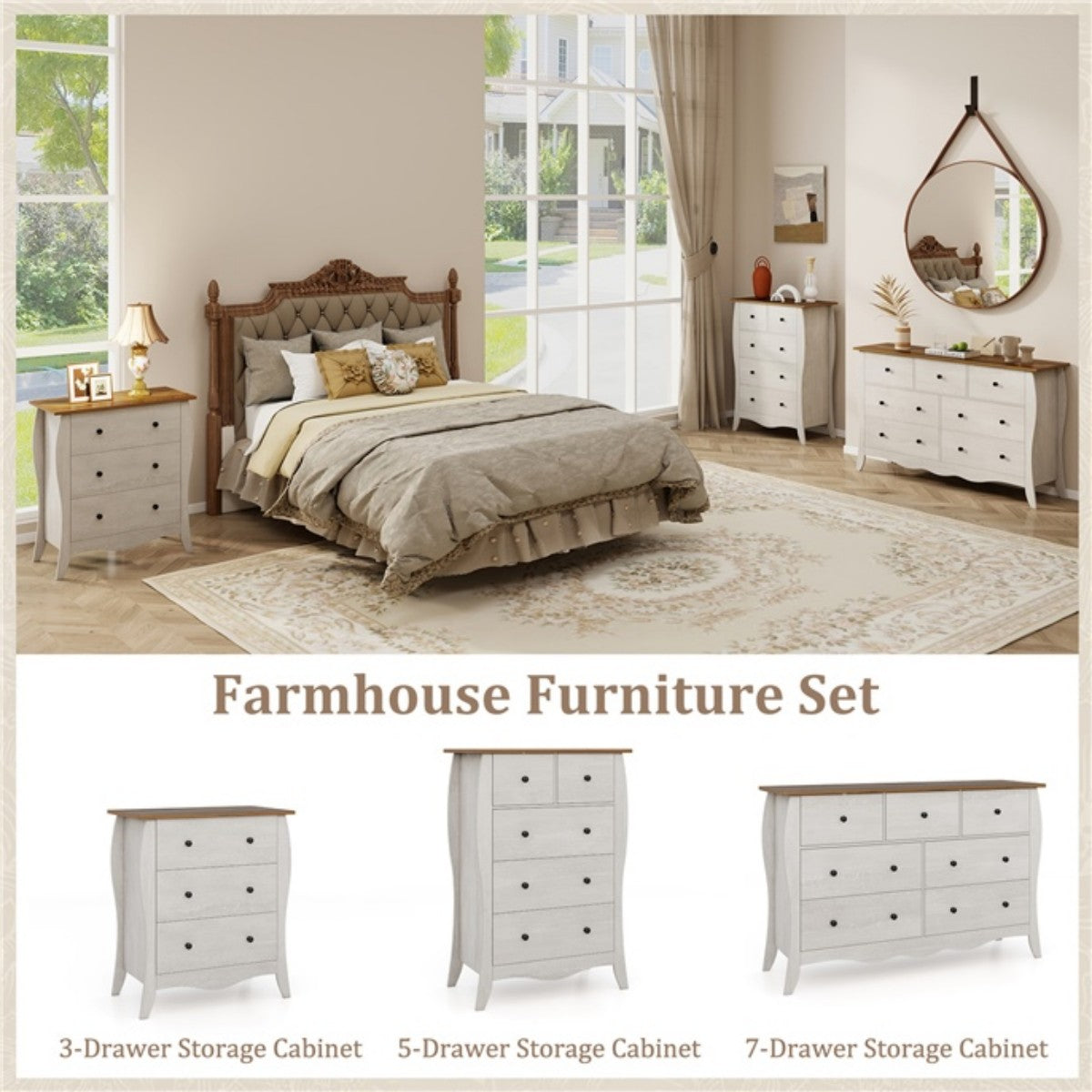 LIVSK Inklapbare Commode met 5 Lades - Duurzaam en Veilig met Kantelbeveiliging - Stijlvol Design - 67,5 x 38,5 x 97 cm -