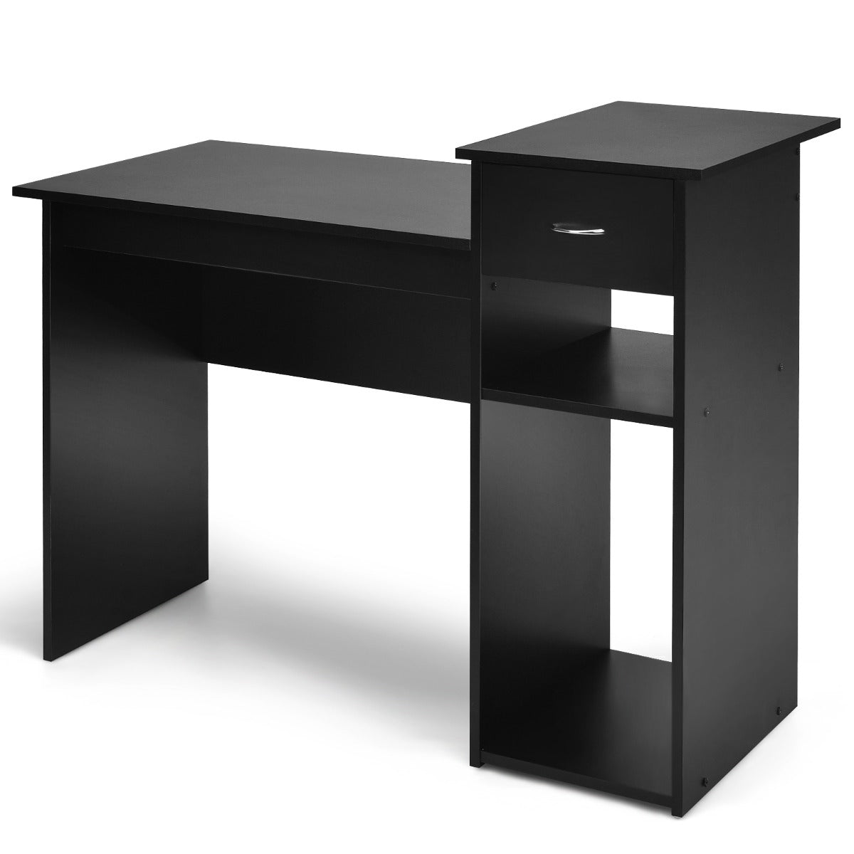 LIVSK Multifunctioneel Bureau met Opslag - Stevig MDF - Compact Ontwerp - Ideaal voor Thuis en Kantoor - Zwart