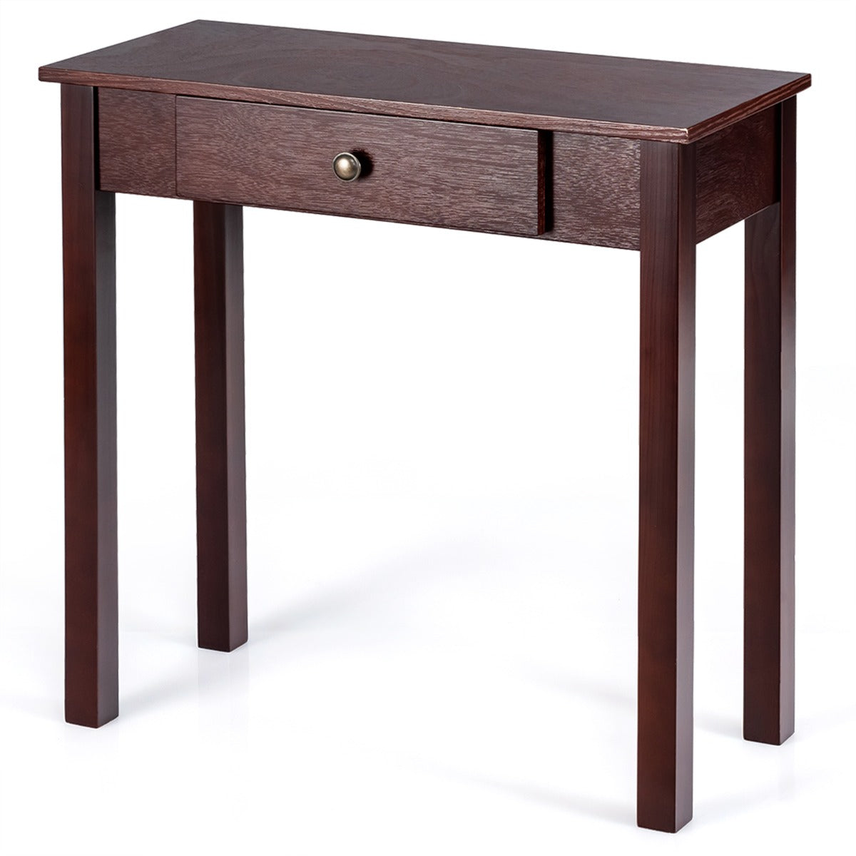 LIVSK Multifunctionele Consoletafel - Stevig Hout en MDF - Ruime Lade - Compact en Waterbestendig - 71 x 30 x 71 cm - Zwart/Bruin