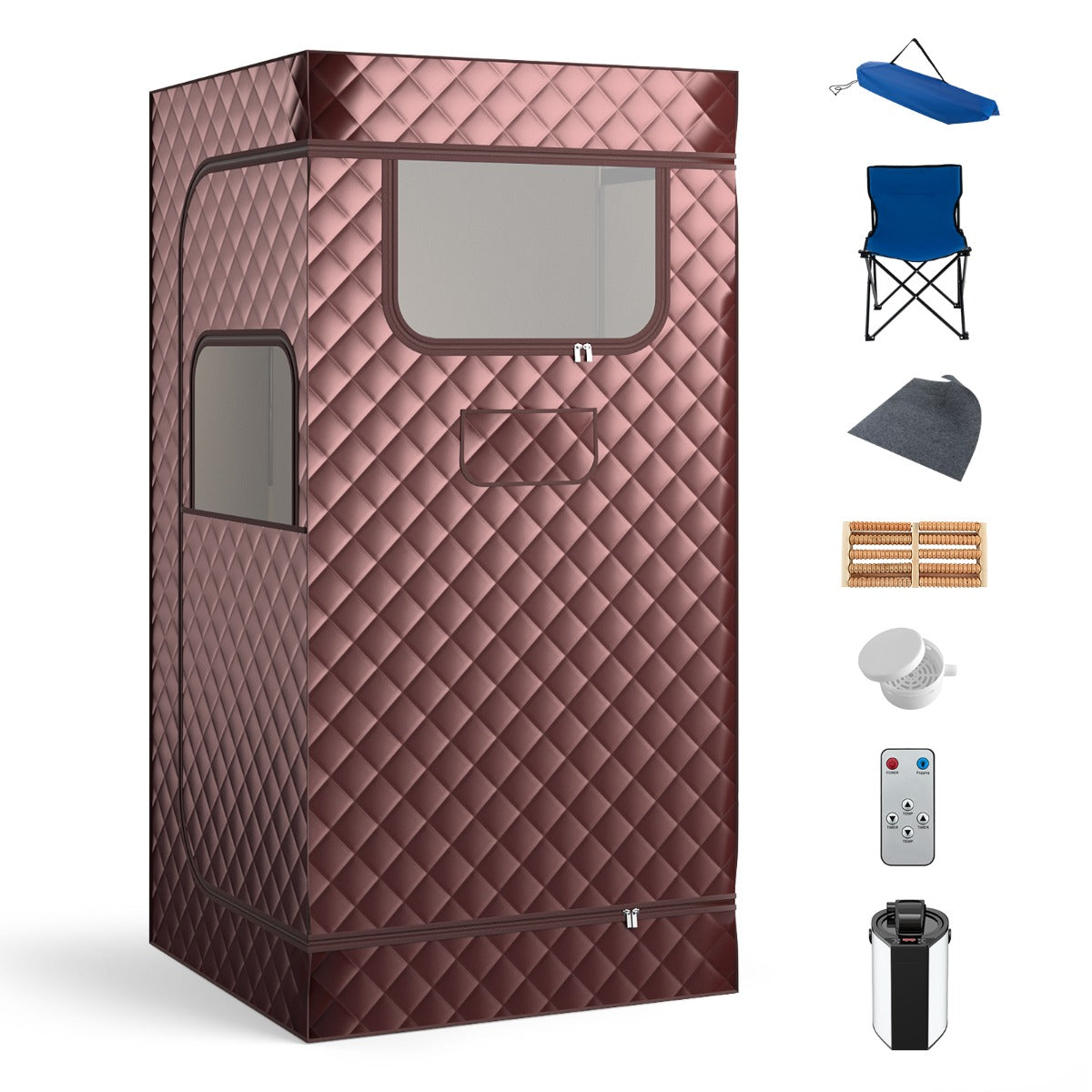 LIVSK Sauna-tent met Stoomgenerator - 3L Capaciteit - 9 Temperatuurinstellingen - Veiligheidsvoorzieningen - Koffie