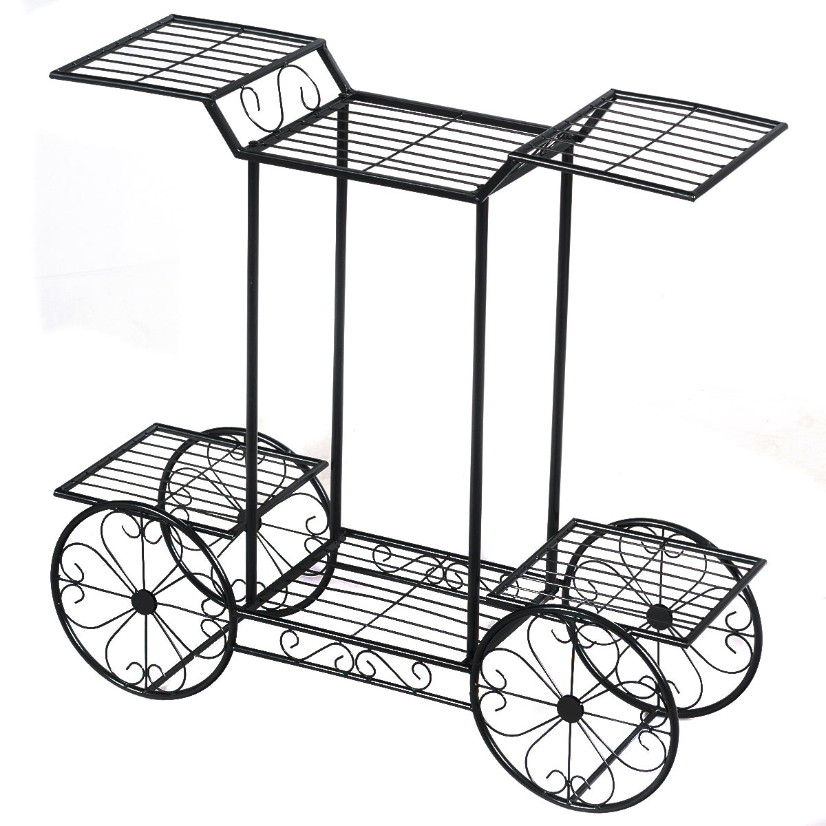 LIVSK Metalen Plantenstandaard - 6-laagse Parijse Karstijl - Robuust en Duurzaam - Voor Binnen en Buiten - 80,5 x 25 x 75 cm -