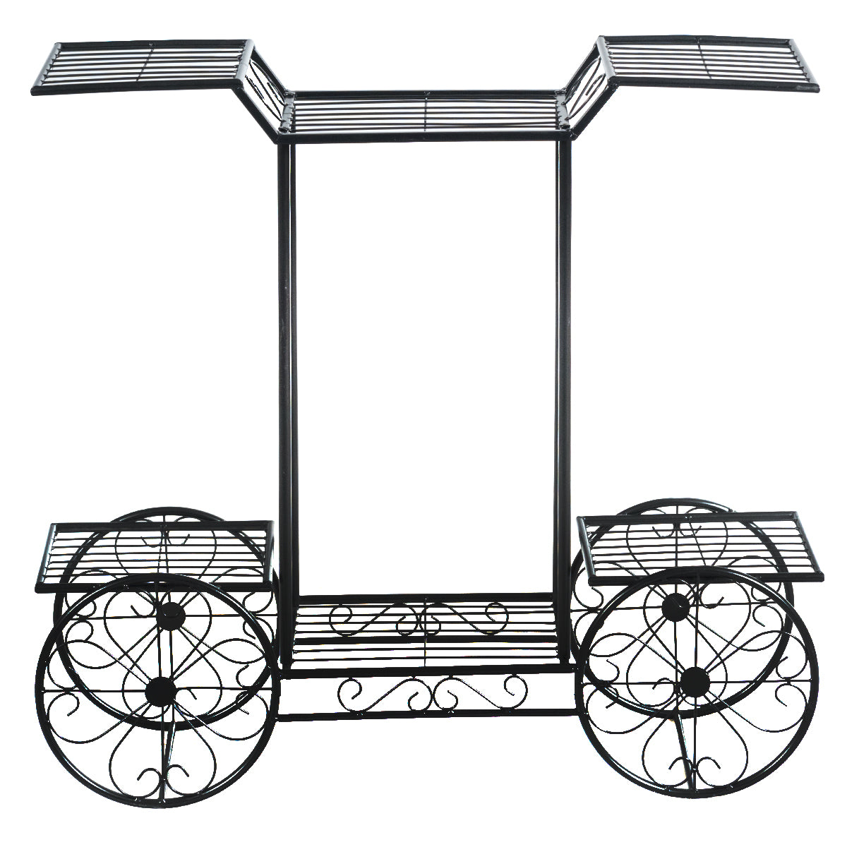 LIVSK Metalen Plantenstandaard - 6-laagse Parijse Karstijl - Robuust en Duurzaam - Voor Binnen en Buiten - 80,5 x 25 x 75 cm -