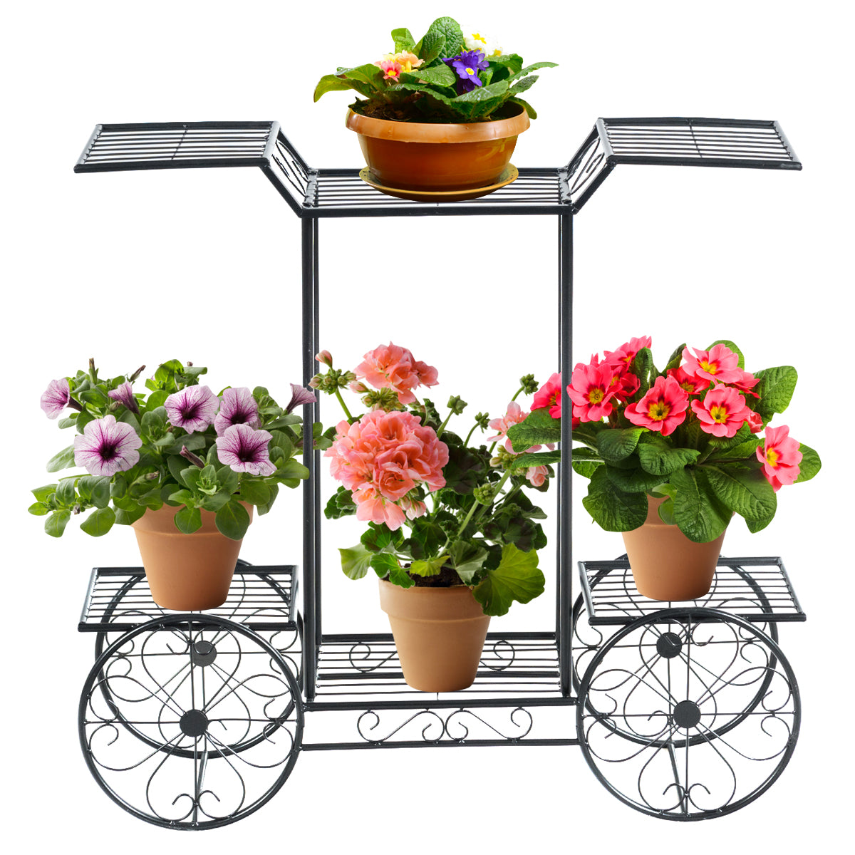LIVSK Metalen Plantenstandaard - 6-laagse Parijse Karstijl - Robuust en Duurzaam - Voor Binnen en Buiten - 80,5 x 25 x 75 cm -