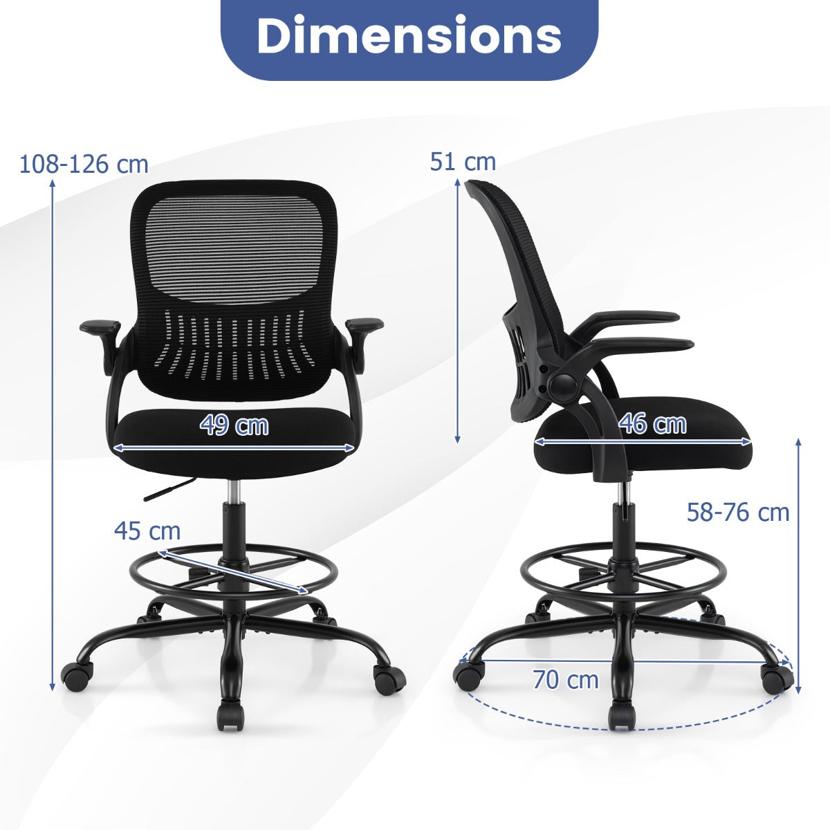 Livsk costway designstoel draaistoel met hoge rugleuning ergonomische sta bureaustoel 1 1