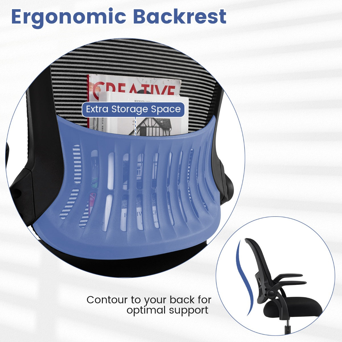 Livsk costway designstoel draaistoel met hoge rugleuning ergonomische sta bureaustoel 6