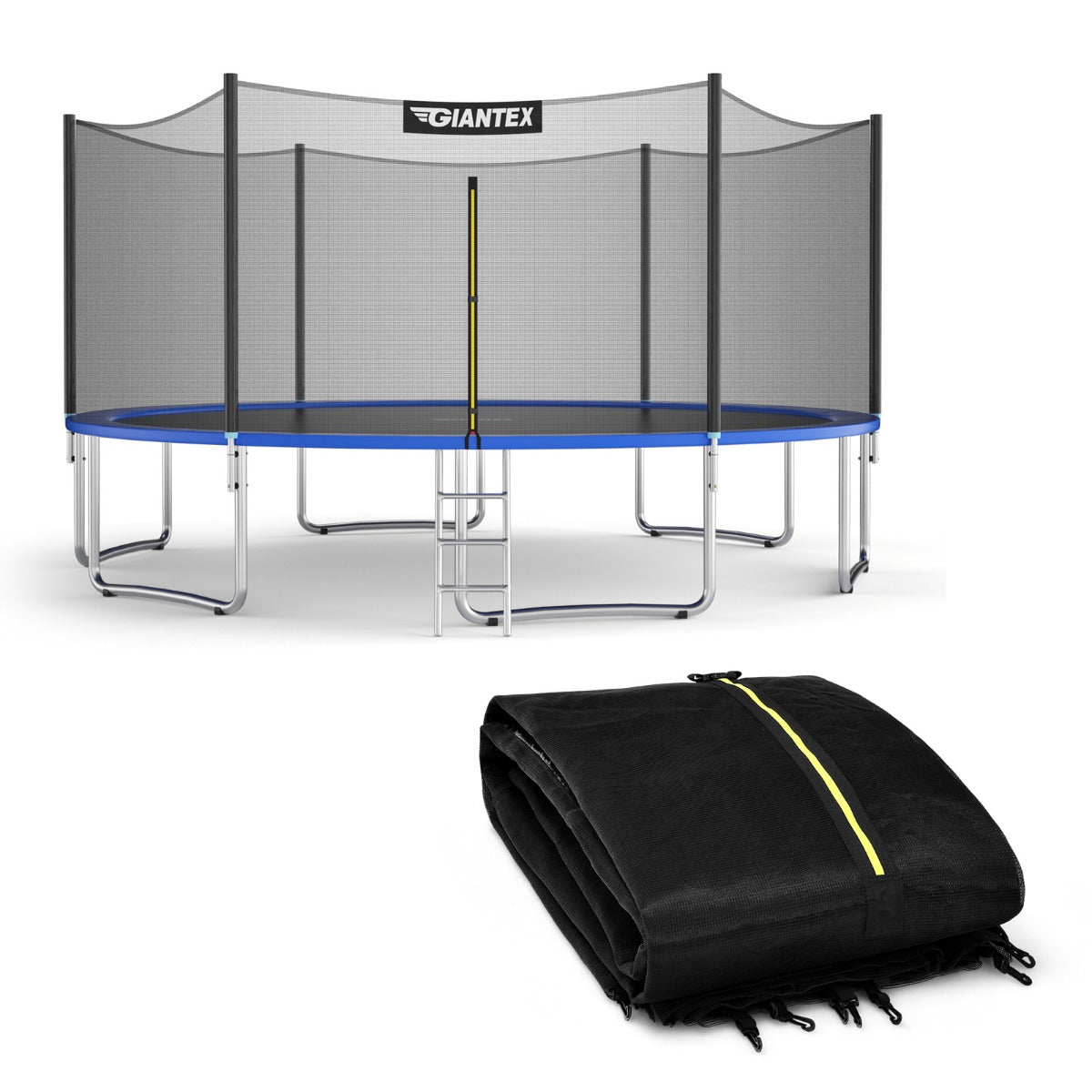 LIVSK Omheiningsnet voor Trampolines - Geschikt voor 305 cm - Duurzaam PE-materiaal - 180 cm Hoogte - Eenvoudige Montage - Zwart